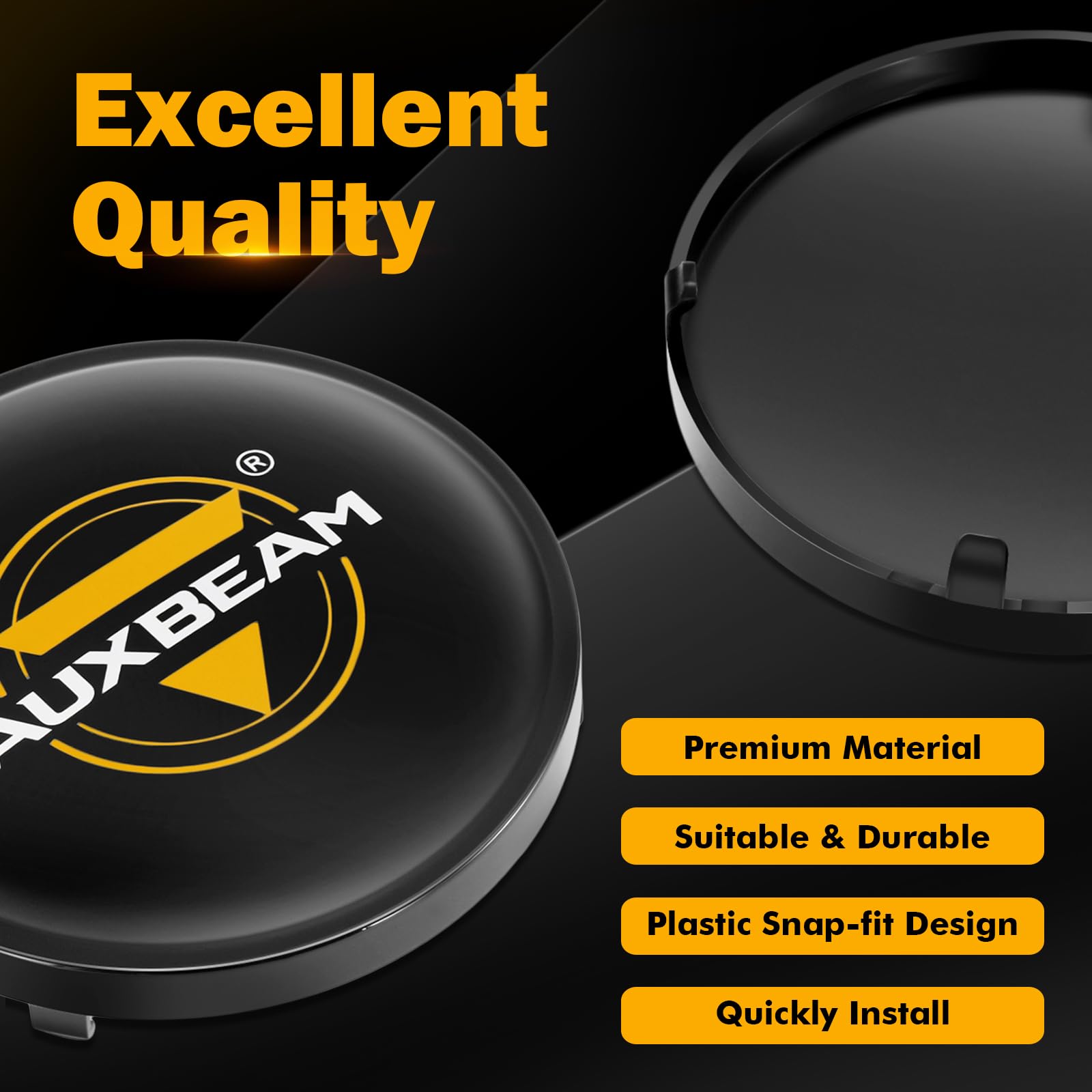 Auxbeam 4 Inch Round Led Pods - Black Lens Covers For Fog Lights, Spot Lights, Pack Of 2