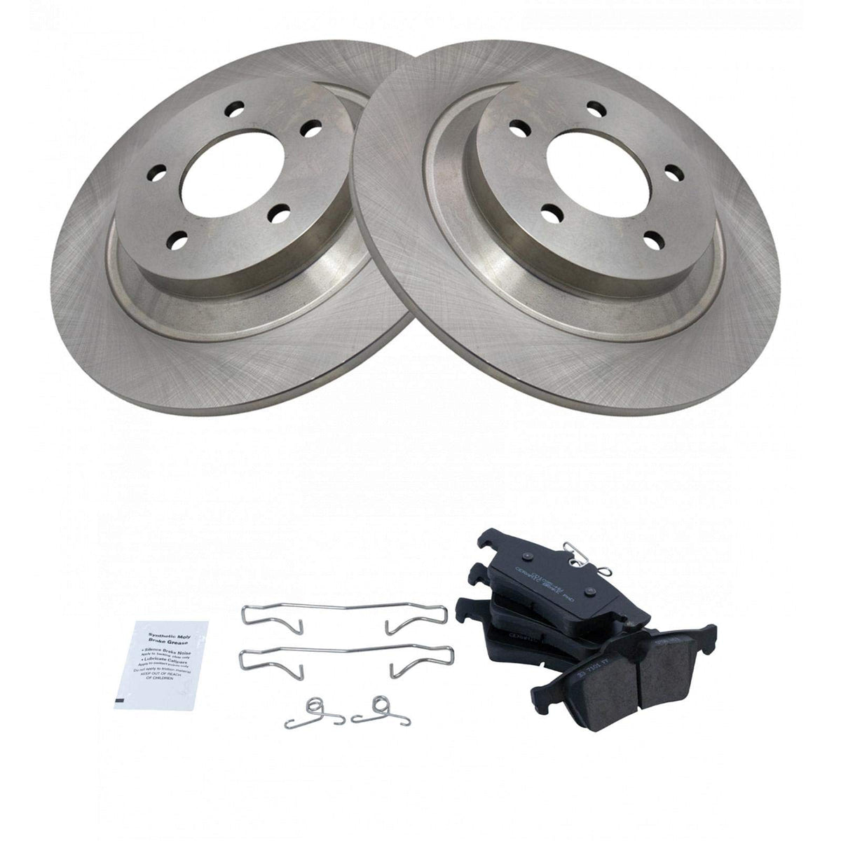 Trq Rear Brake Pad & Rotor Kit Brake Pads Brake Rotor Ceramic Compatible With 2007-2015 Mazda 5