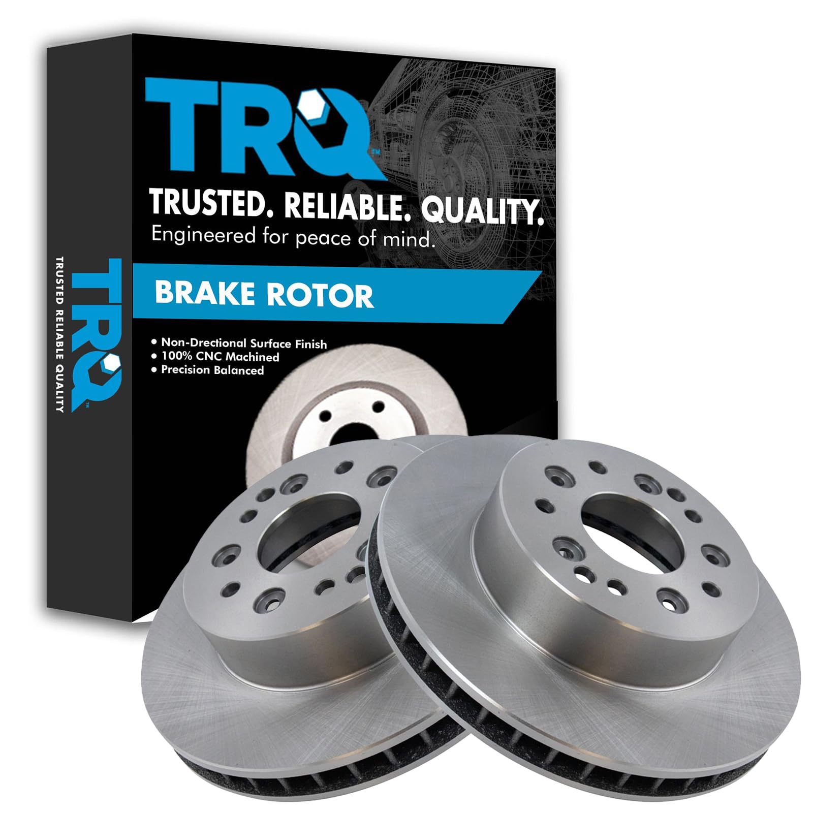Trq Brake Rotors Set Vented Compatible With 1963-1982 Chevrolet Corvette