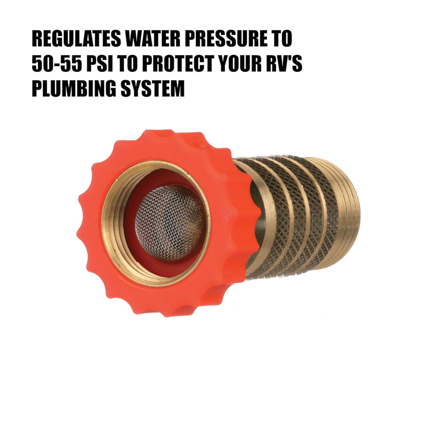 Valterra A01-1122VP RV Hi-Flow Water Regulator, Lead-Free Brass Hi-Flow Water Regulator for Camper, Trailer, RV Plumbing System,