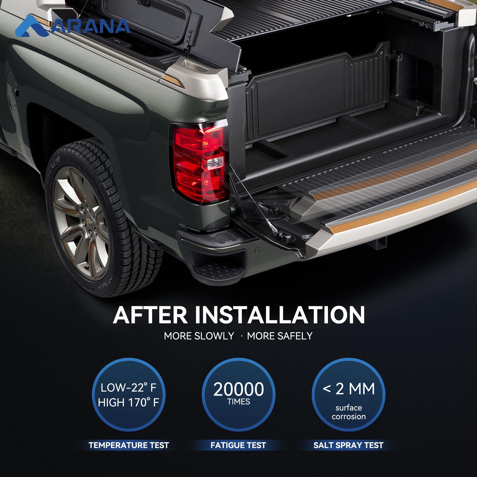 Arana Tailgate Assist Shock For Ford Ranger, 2019-2024 Ford Ranger Tailgate Soft Open Accessories, 43206 Truck Tail Gate Damper(