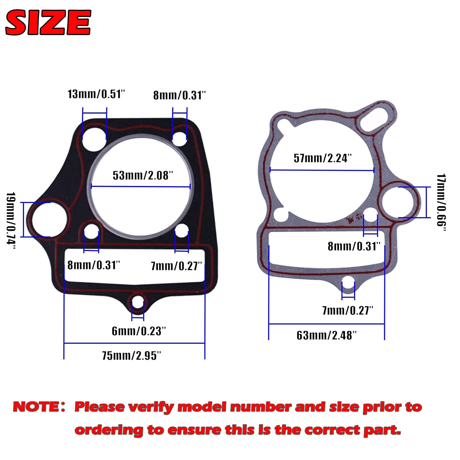 Engine Head Cylinder Stator Clutch Intake Gasket Set Compatible For 50Cc 70Cc 90Cc 110Cc 125Cc Chinese Atvs, Dirt Bikes, Go Karts