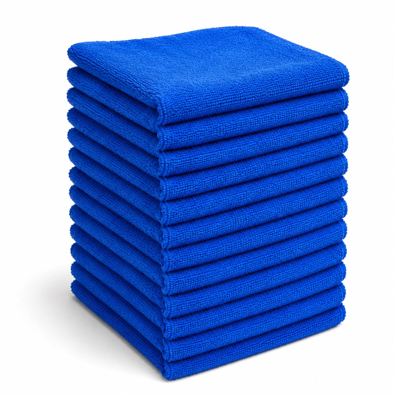 TARO WORKS Microfiber Car Wash Towel, Cleaning Cloth, Oblong, 11.8 x 11.8 inches (30 x 30 cm), Blue, 12 Pieces
