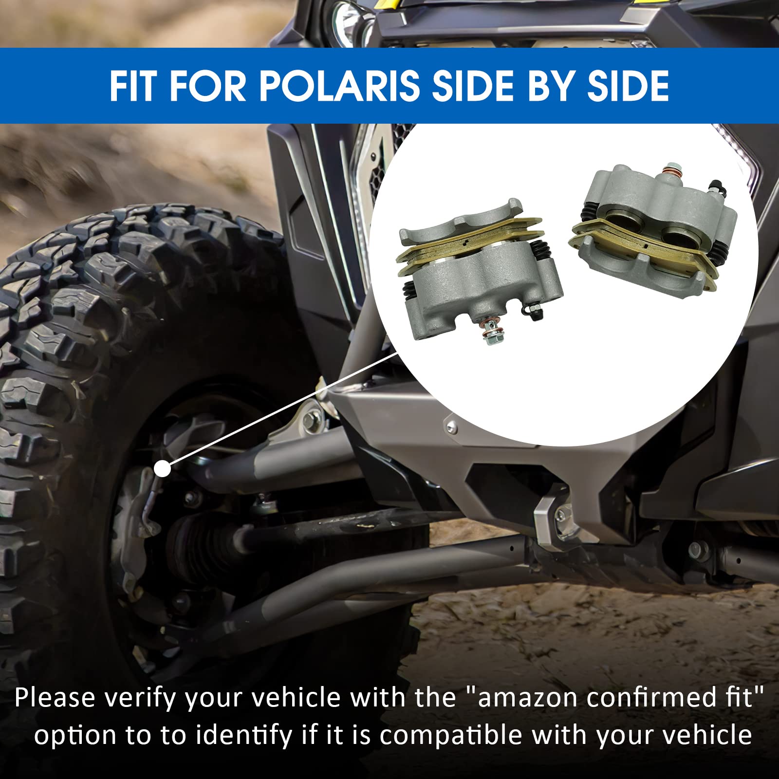 M Mati Rear Left Right Brake Caliper Pads For Polaris Rzr 1000 Xp, Rzr Turbo, Rzr Rs1, Rzr 900 4-Seater 1912141 1912142 1912478