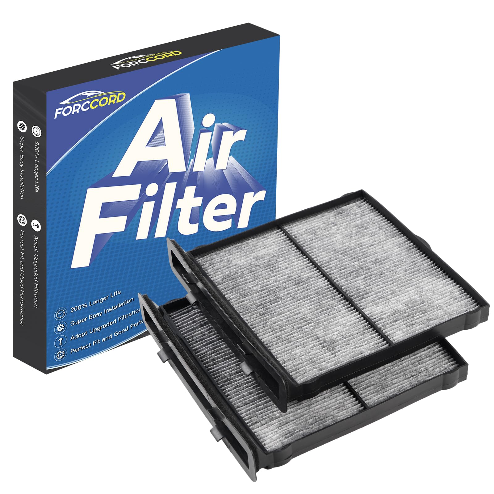 Forccord 2-pack Cabin Air Filter Fit for 2019-2024 Forester, 2022-2023 2024 2025 WRX Activated Carbon Cabin Filter 72880-FL000 R