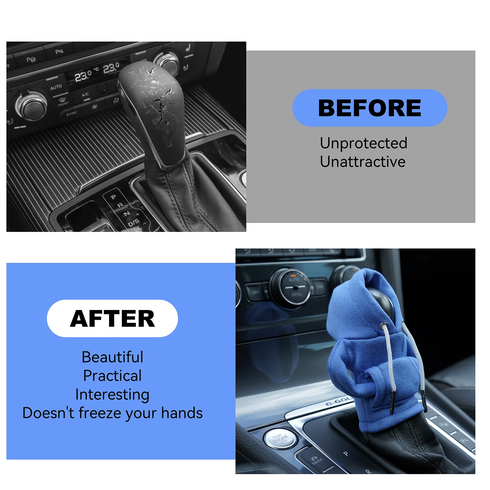 Gear Shift Hoodie Cover, Universal Car Shift Knob Hoodie, Mini Hoodie For Car Shifter, Automotive Interior Cute Gadgets Car Acce