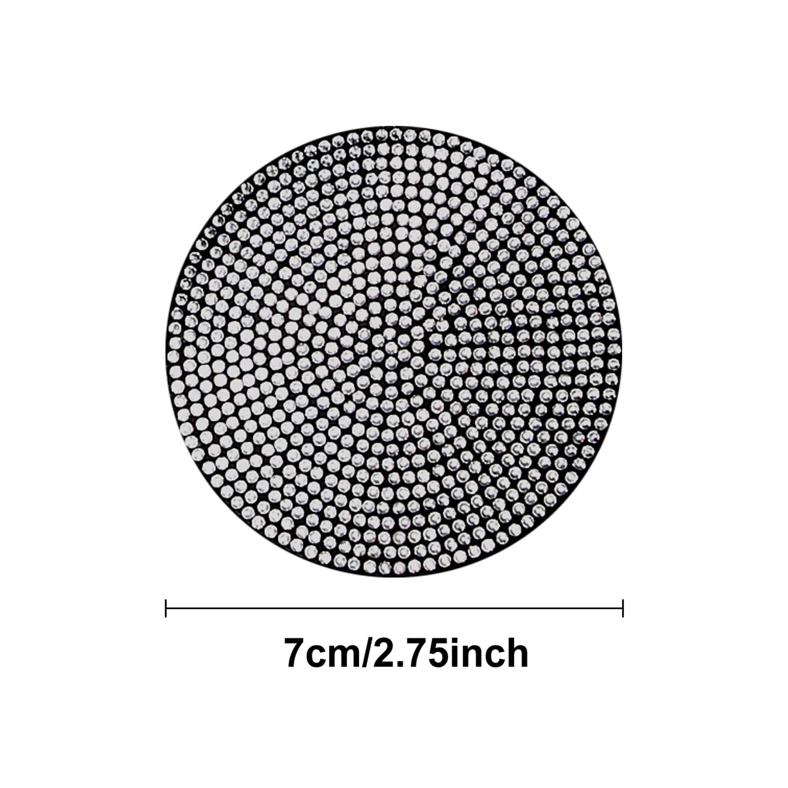 2 Pack Bling Cup Holder Insert Coasters, 2.75 Inch Soft Crystal Rhinestone Rubber Pad Set Round Auto Drink Coaster Car Interior