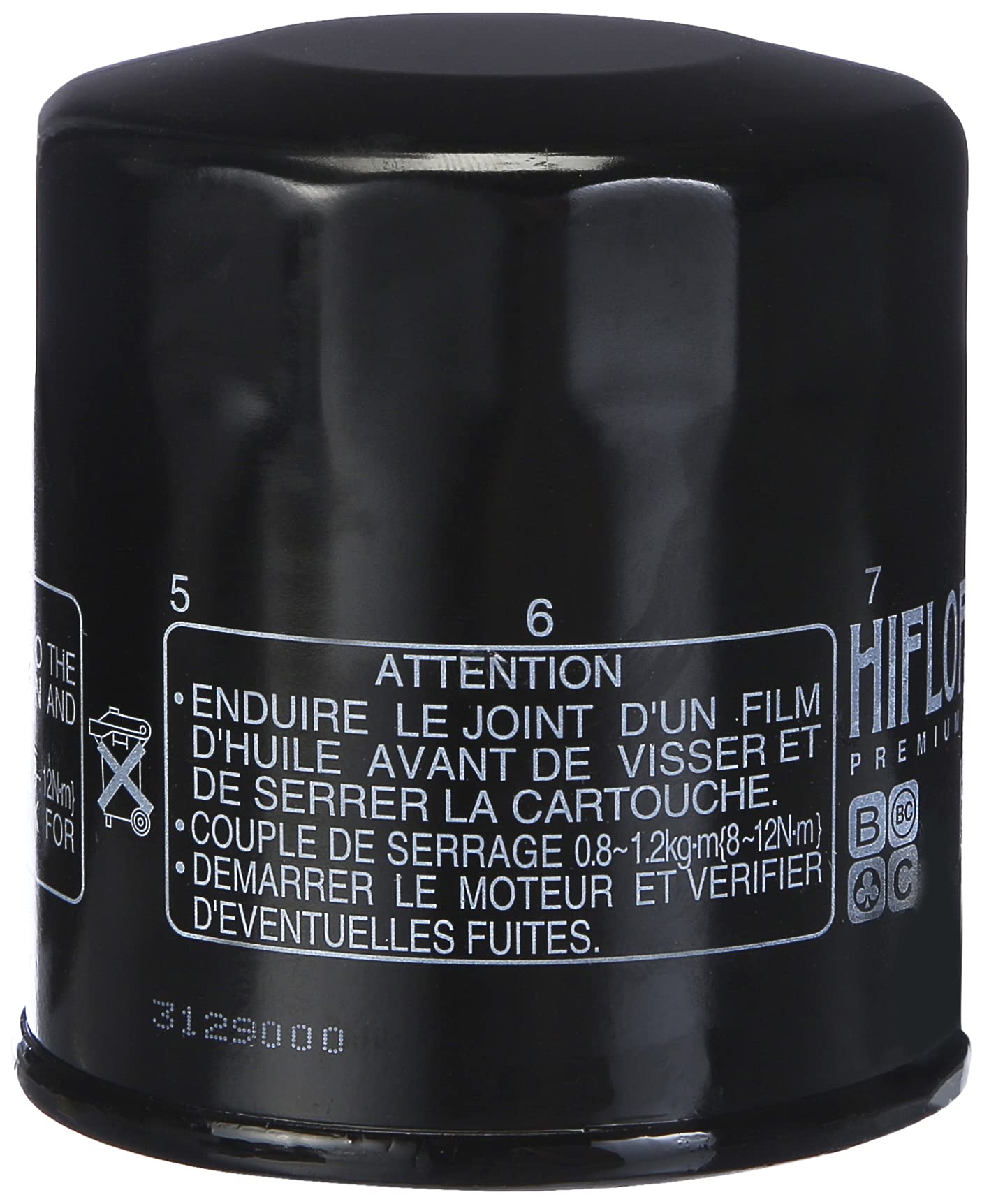Hiflofiltro Hf303 Black Standard Premium Oil Filter, Single