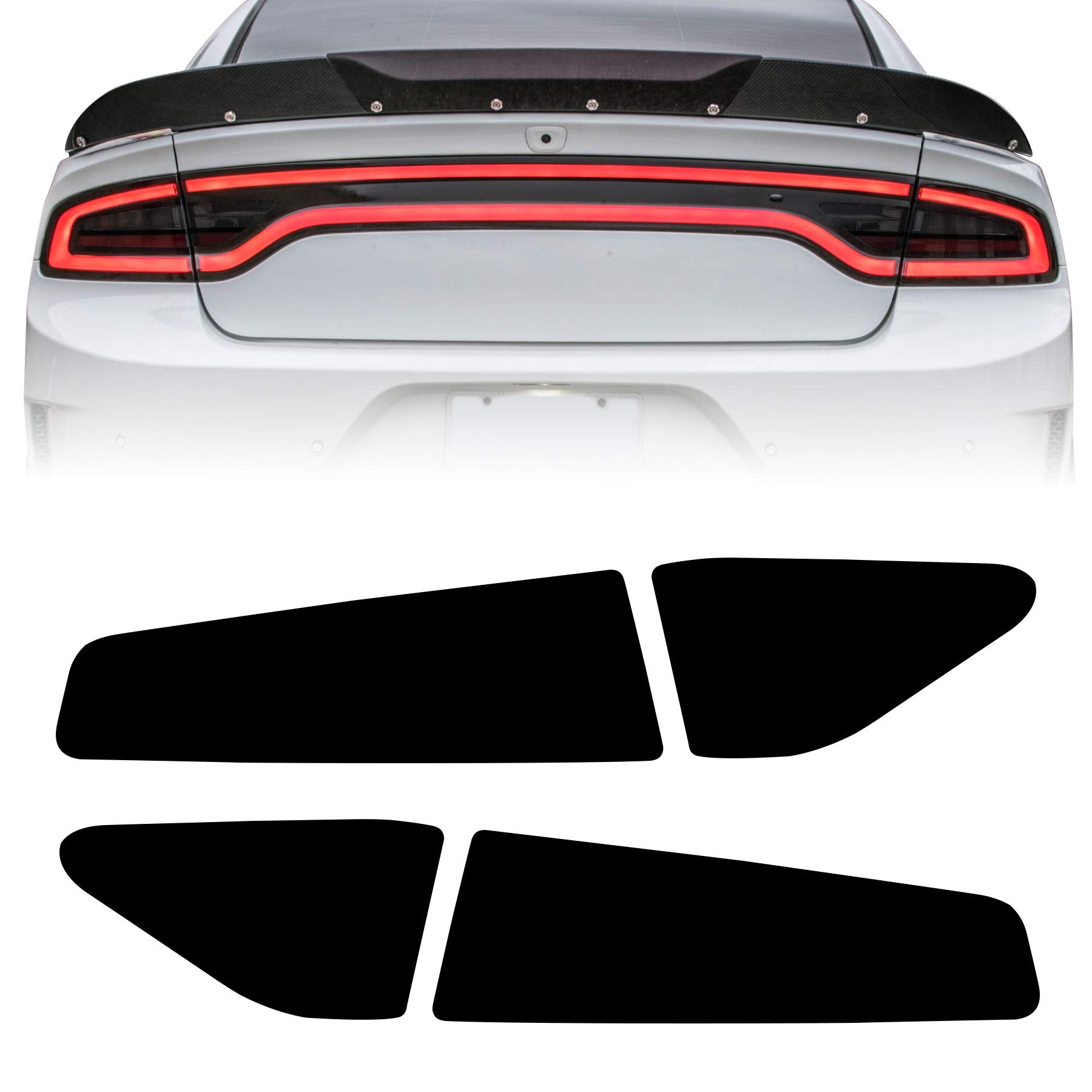 Ndrush Blackout Taillight Vinyl Tint Film, Precut Overlays, Tail Light Wrap Cover Compatible With Dodge Charger 2015 2016 2017 2