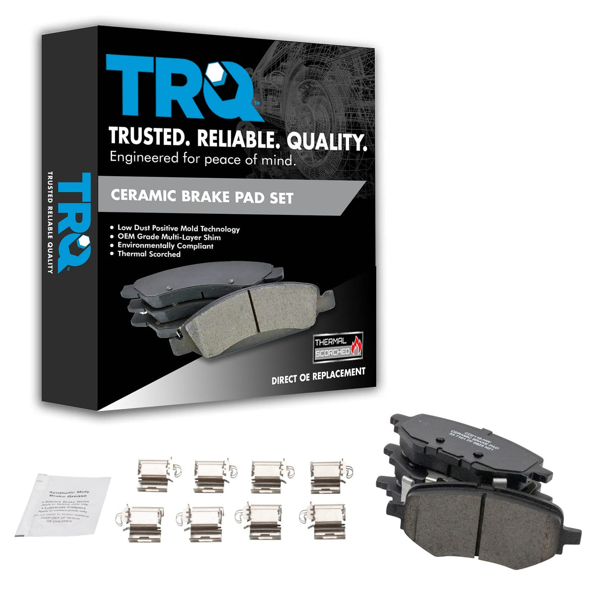 TRQ Rear Brake Pads Ceramic Compatible with 2017-2021 Honda Clarity
