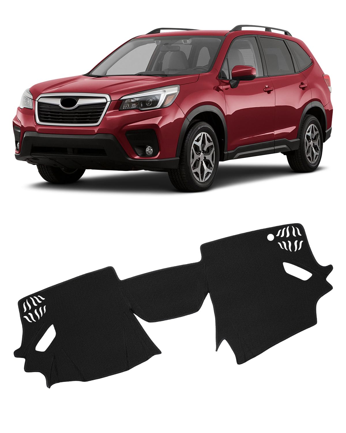 Fiilines Dash Cover For Subaru Forester 2019-2024 Dashboard Mat Dash Cover Sunshade Nonslip Mesh Protector No Glare Black