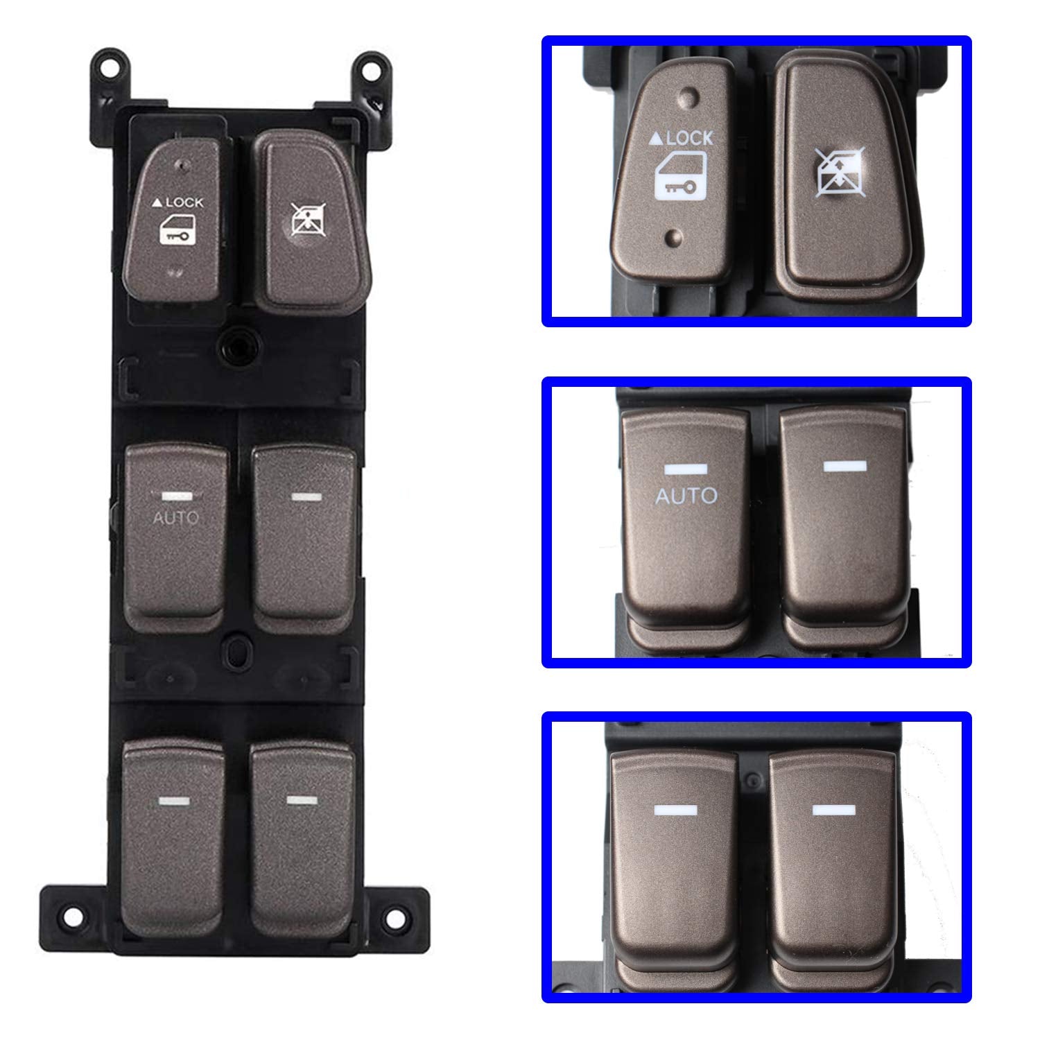 Master Power Window Switch For 2008-2010 Hyundai Sonata, Front Left Driver Side Control Switch 93570-3K600…