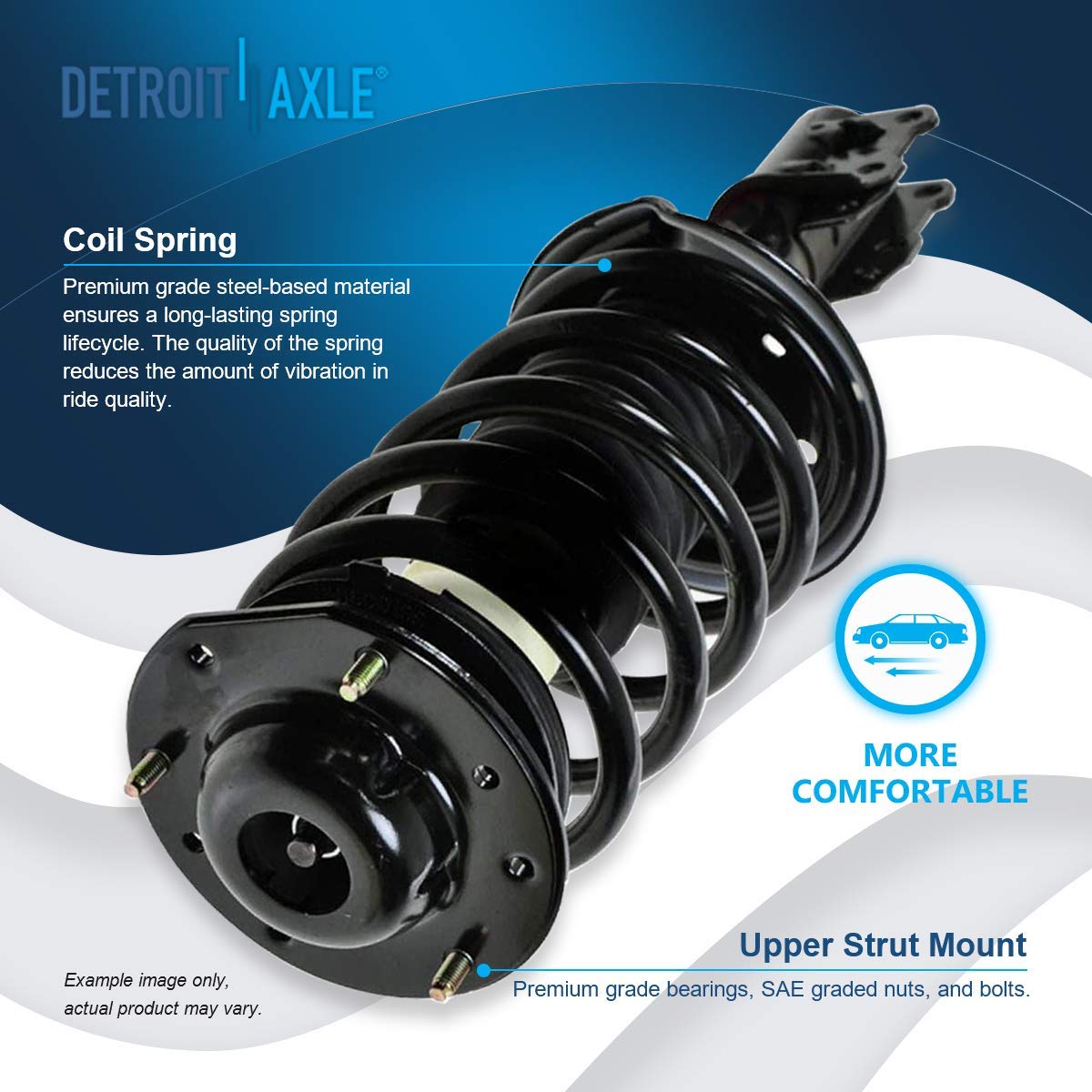 Detroit Axle - 8Pc Struts Shocks Kit For Chevrolet Malibu Pontiac G6 Saturn Aura Complete 2 Front Ready Struts With Coil Springs