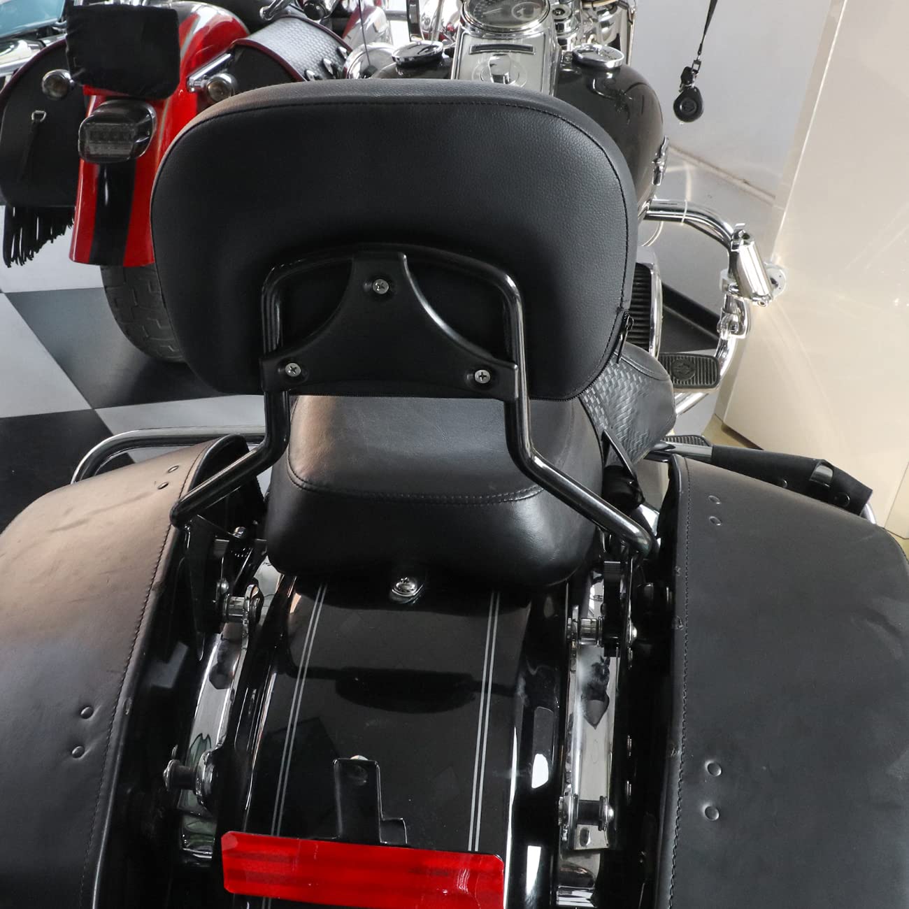 Aufer Detachable Upright Passenger Backrest Sissy Bar W/Back Rest Pad Compatible With For Touring Road King Street Glide Electra