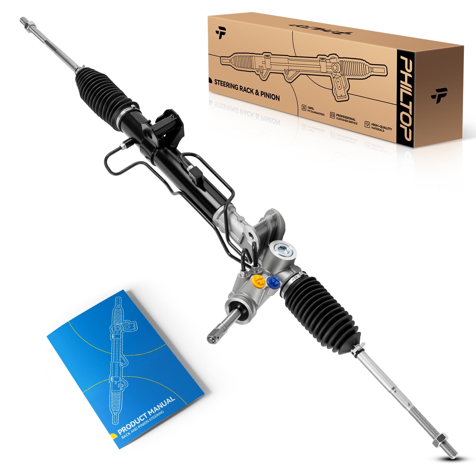PHILTOP Power Steering Rack and Pinion Compatible with Patriot 2011-2017 2.0L 2.4L 4WD, Compass 2011-2017 2.0L 2.4L 4WD, Patriot