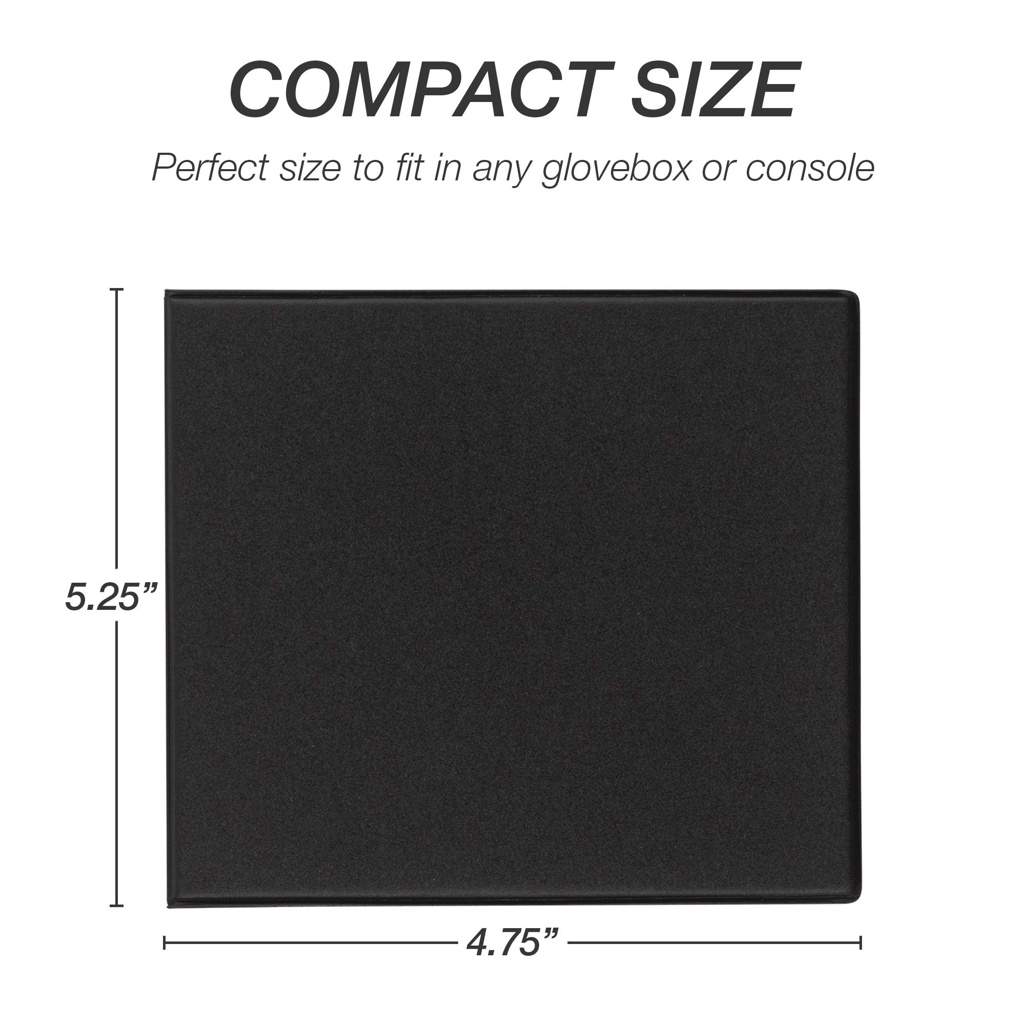 Samsill 2 Pack Car Registration and Insurance Holder, 5.25'' x 4.75'' Black Glove Box Organizer, Perfect for Multiple Vehicles