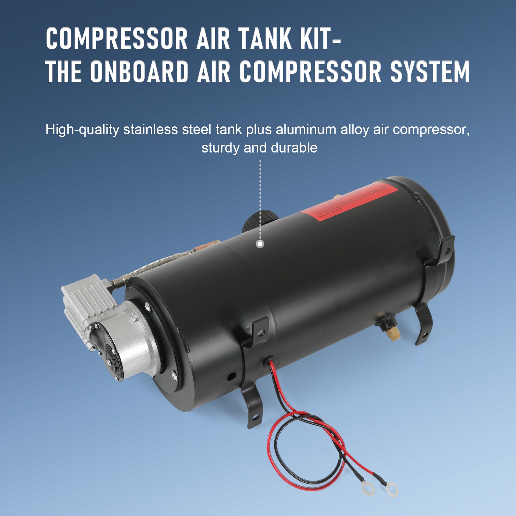 DC 12V MAX 150PSI Air Compressor Tank Pump with 3 Liter Tank 0.8 Gallon Portable Air Compressor Pump for Train Truck Pickup Moto