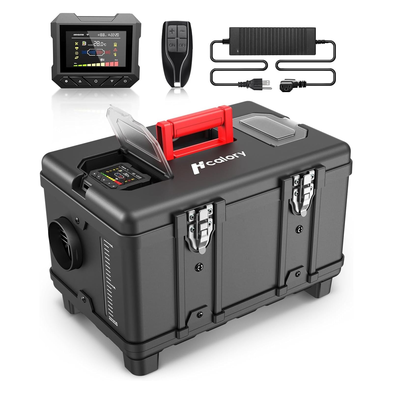 HCALORY 8KW Diesel Air Heater All-in-one 110V AC & 12V DC Support with Altitude Mode 5L Fuel Tank Portable Parking Heater Blueto