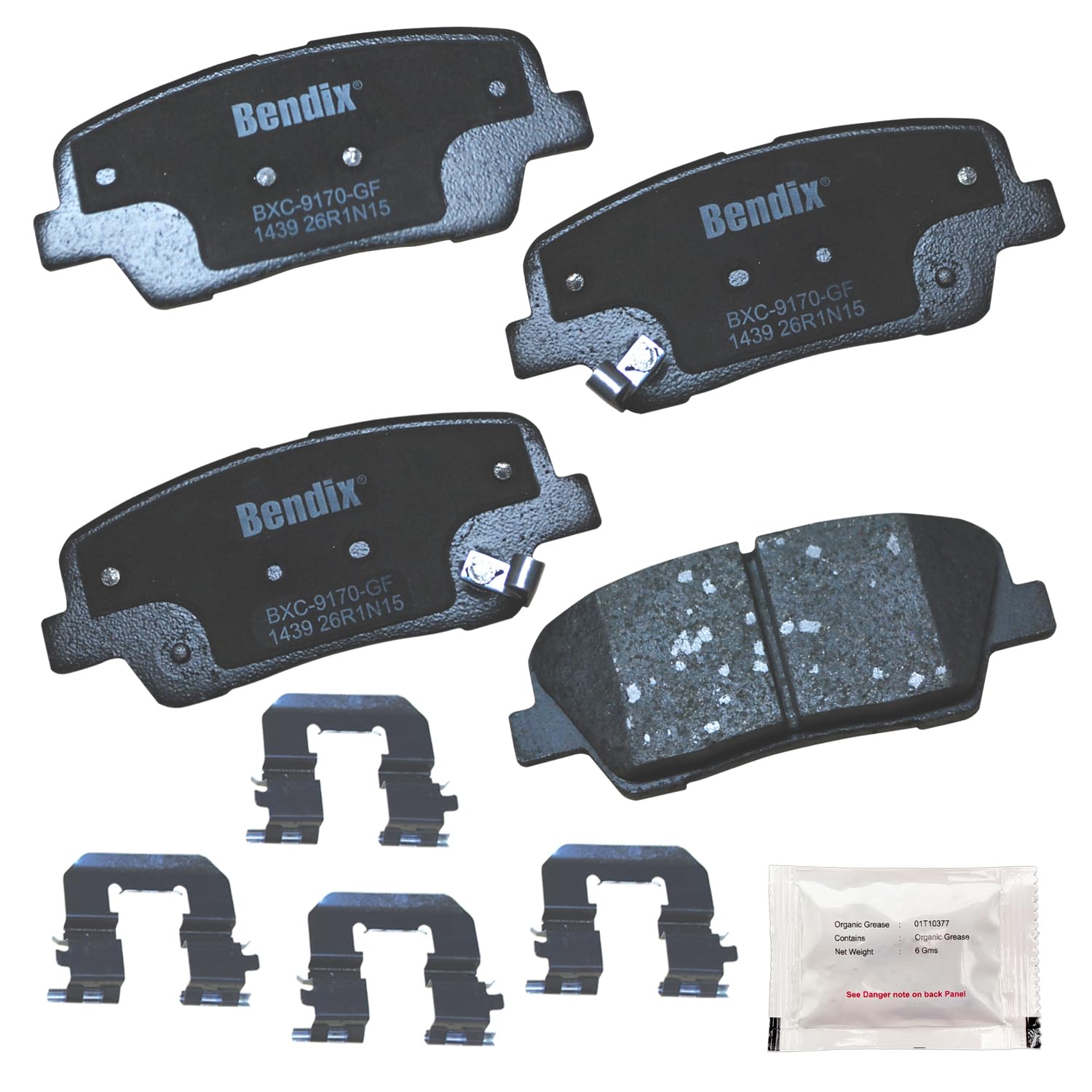 Bendix Priority1 Cfc1439 Ceramic Rear Brake Pads For Select Models Genesis G70, G80, Hyundai Coupe, Santa Fe, Fe Xl, Kia Sorento