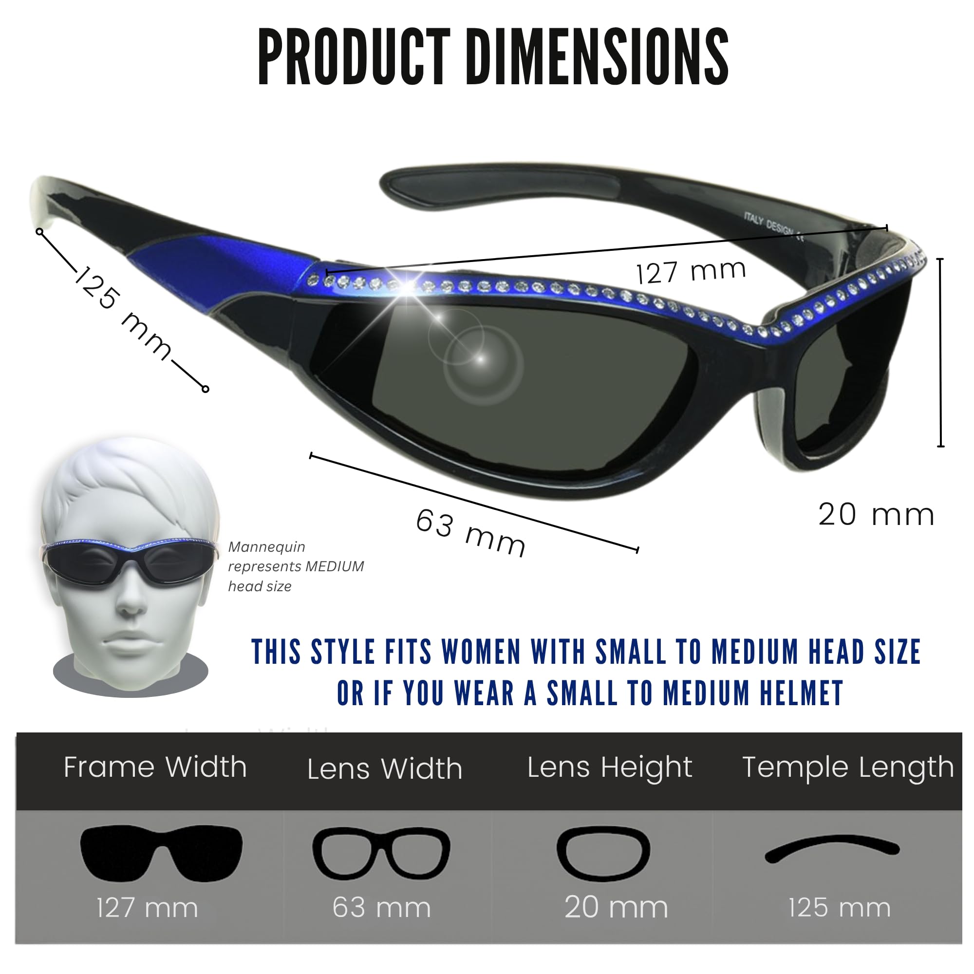 Bikershades Rhinestone Motorcycle Sunglasses Foam Padded For Women. (Smoke Pink + Yellow Pink Combo)