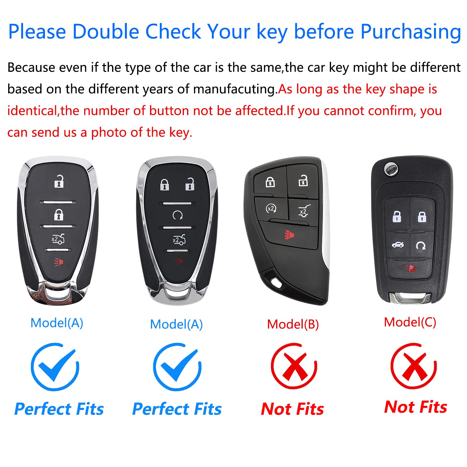 Ocezbiis For Chevrolet Key Fob Cover,Keychain,Zinc Alloy Protection Car Key Case for Chevy Equinox Malibu Camaro Cruze Blazer Tr