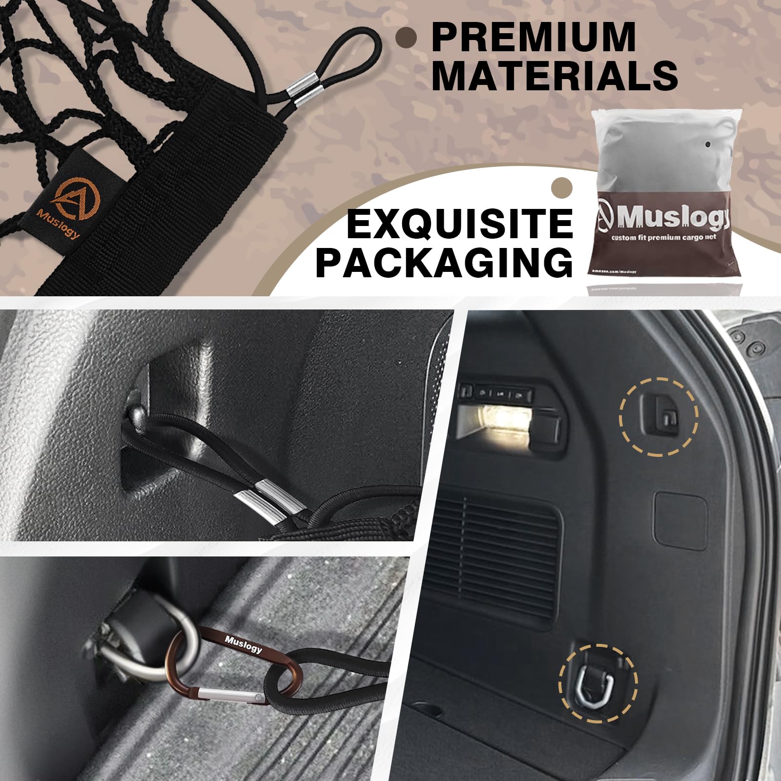 Muslogy Envelope Style Trunk Cargo Net Compatible With 2020-2024 2025 Ford Explorer Accessories Custom Fit Trunk Organizer Upgra