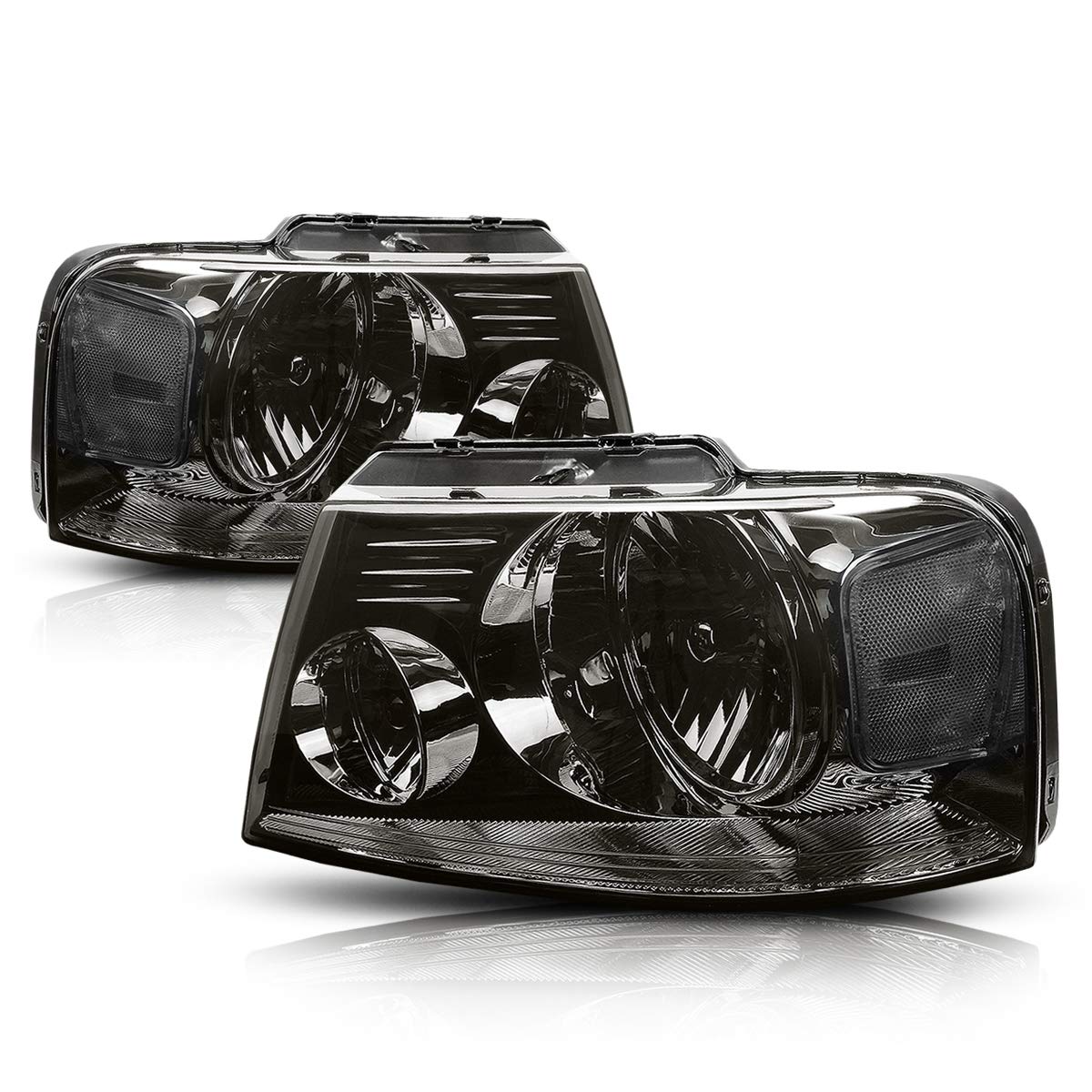 Pm Performotor Headlights Assembly Compatible With 04-08 Ford F150/06-08 Lincoln Mark Lt, 2Pcs Replacement Headlamps With Smoked