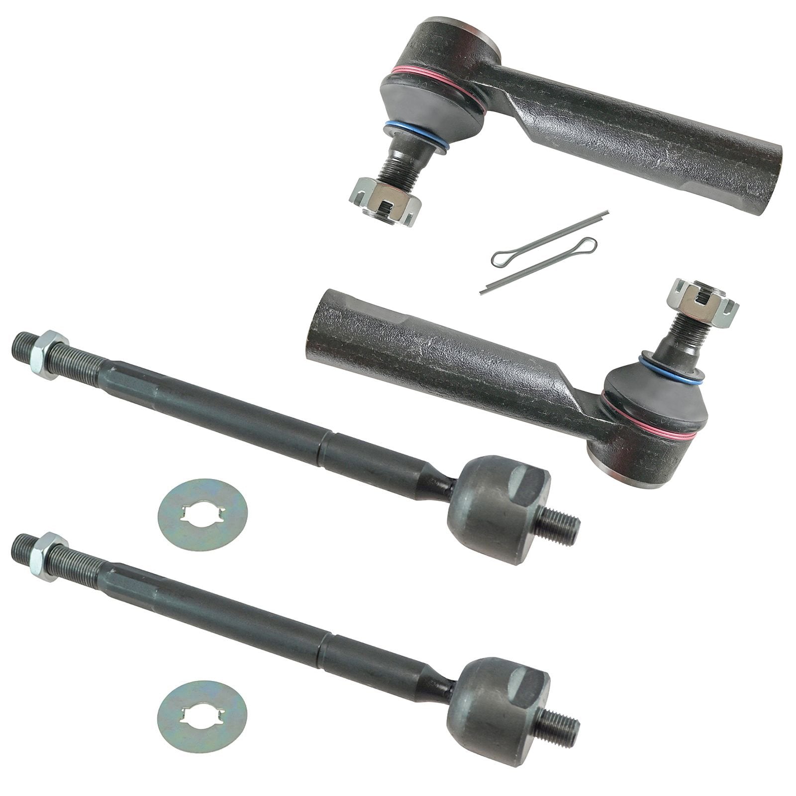 Trq Front Inner & Outer Tie Rod Set Driver & Passenger Side Inner & Outer Compatible With 2005-2022 Toyota Tacoma