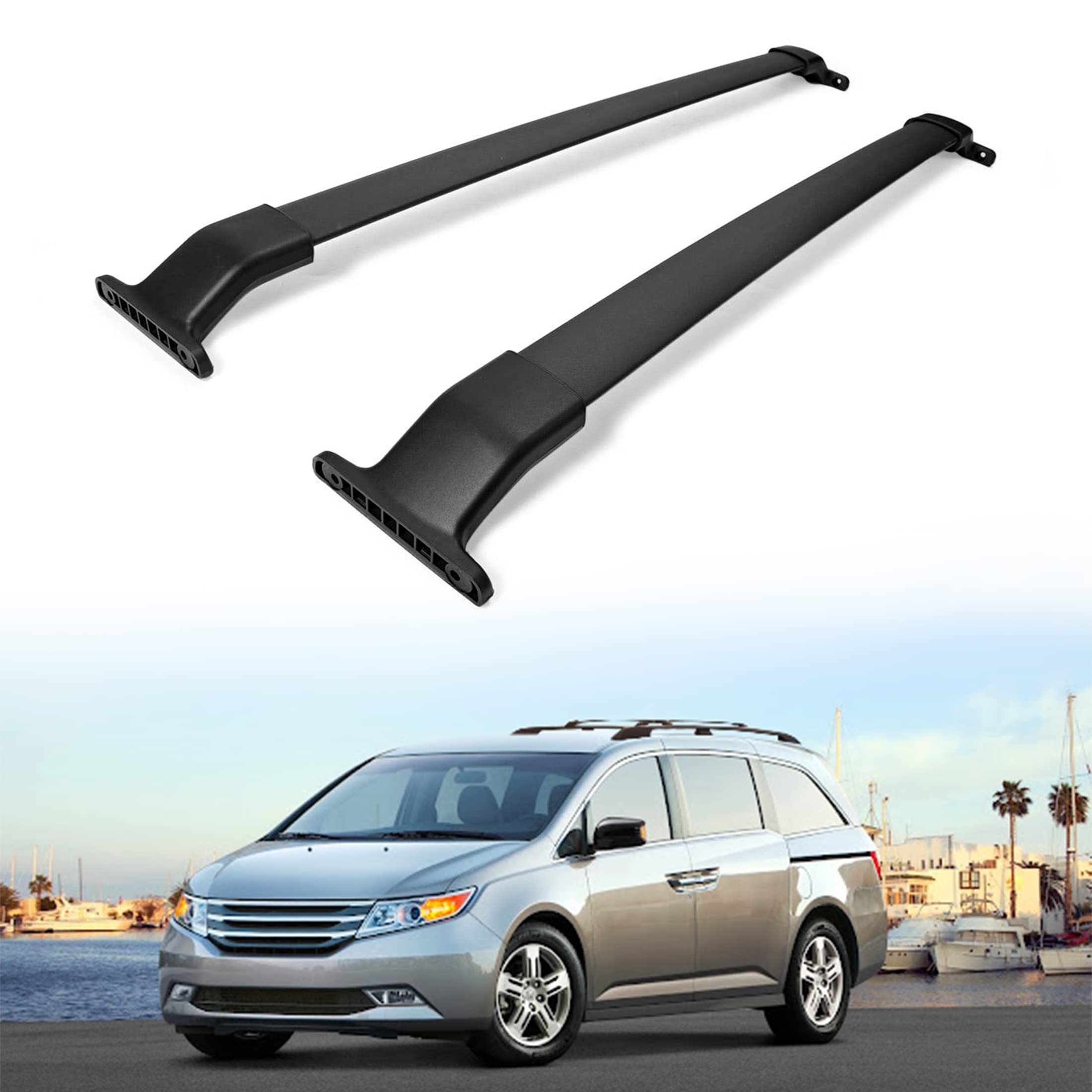AUXMART Roof Rack Cross Bars Fit for Honda Odyssey 2011 2012 2013 2014 2015 2016 2017 OE Style, Black Rooftop Luggage Rack Replacement, Aluminum Cargo Carrier Bars