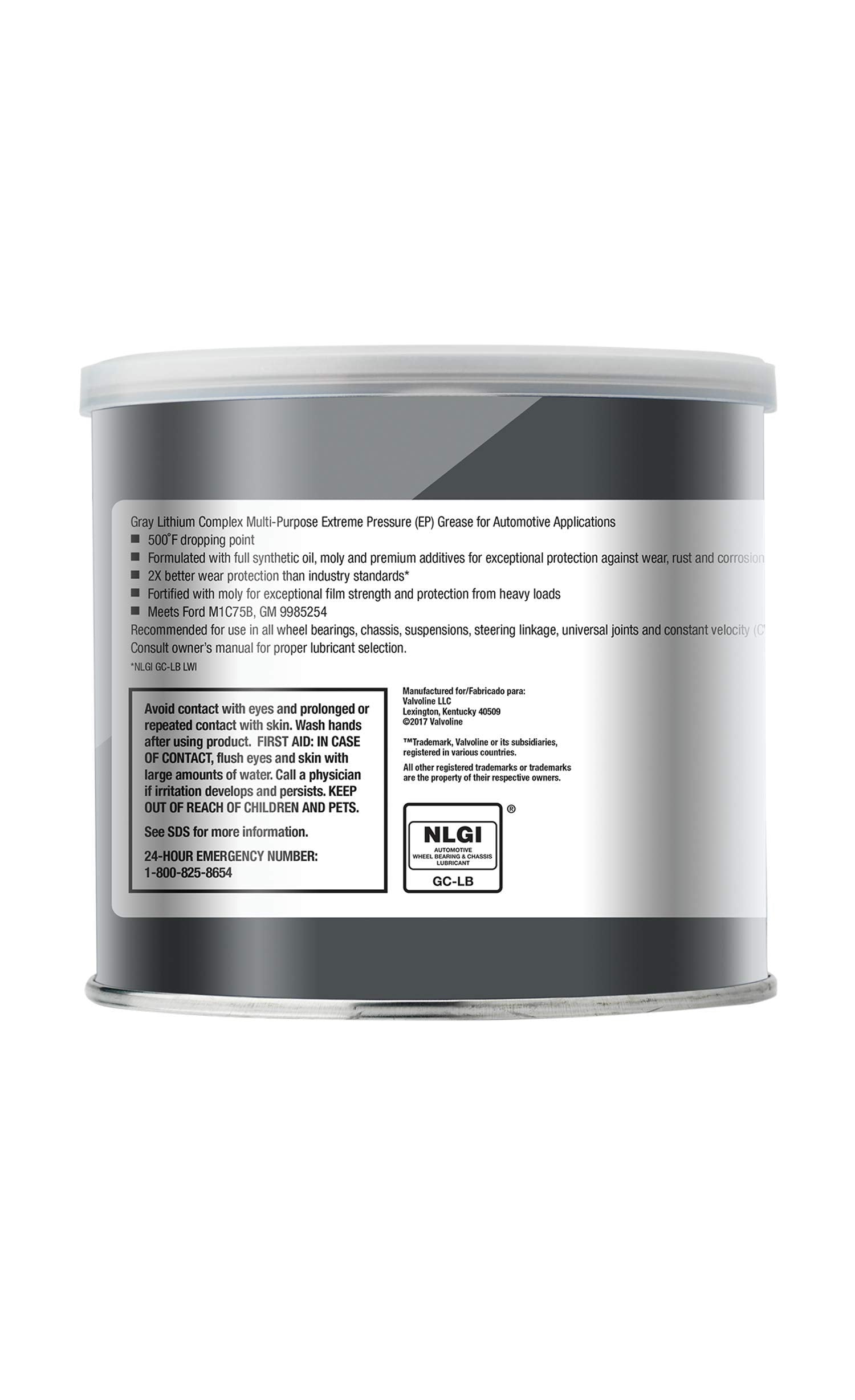 Valvoline - Vv986 Moly-Fortified Gray Full Synthetic Grease 1 Lb