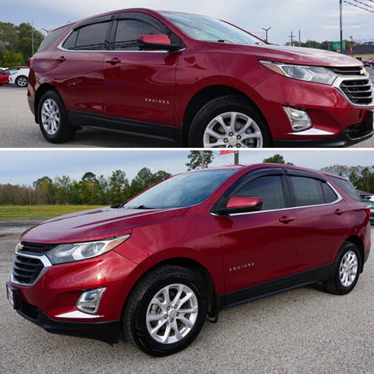 Tape On Window Visors Rain Guards For (Chevy) Chevrolet Equinox 2018-2024,Side Wind Deflectors Window Vent Guard Shade For 18-24