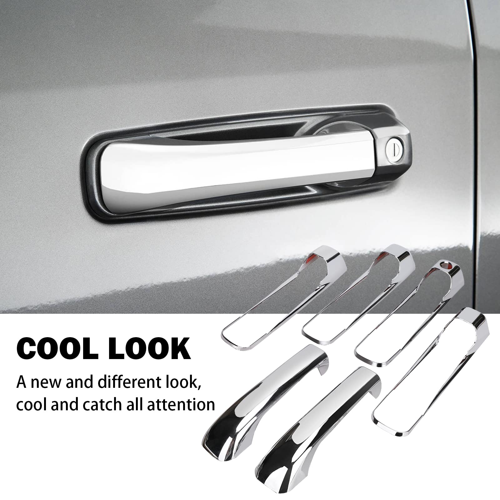 Tutor Auto Chrome Door Handle Covers Compatible With 2009-2018 Dodge Ram 1500 2500 3500 - Handle-Exterior Door