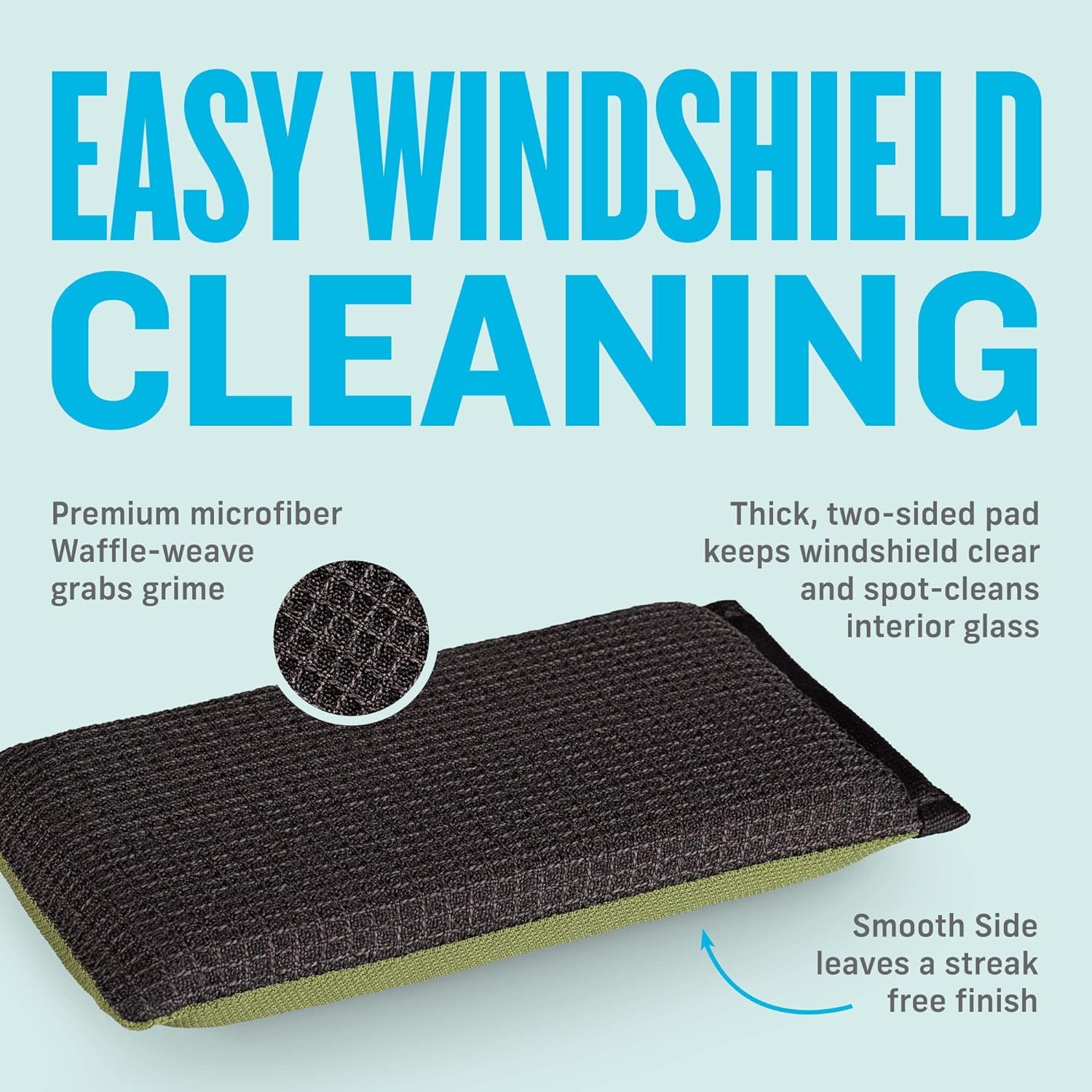 E-Cloth Windshield Haze Eraser, Auto Glass Cleaner, Car Windshield Cleaner, Cleaning Sponge For Windshields, Windows, Mirrors An
