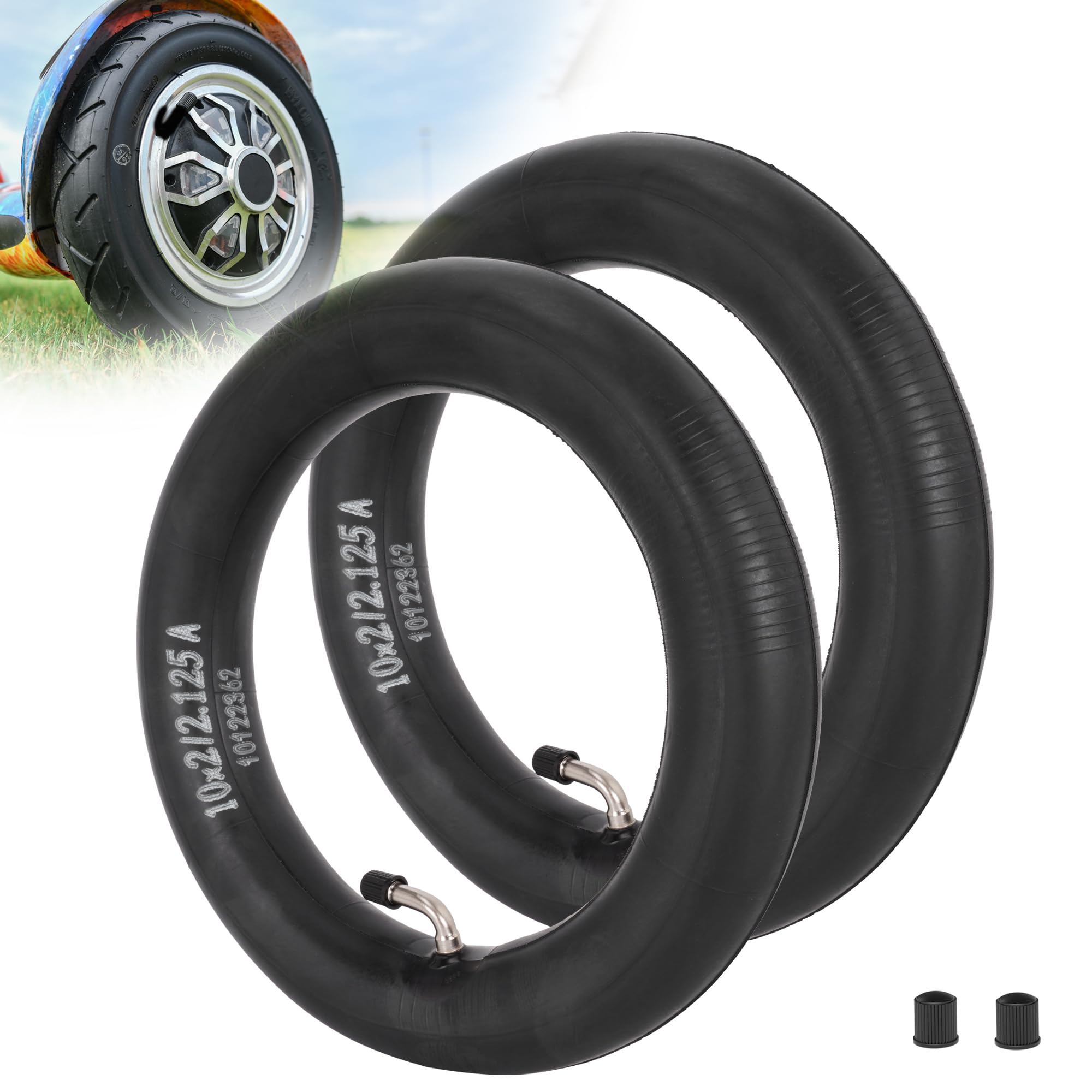 RUTU 10x2.125 inner tubes - Heavy-Duty 10x2 10x2.125 Inner Tube Replacement for 2-Wheel Self-Balancing Electric Scooter, Kids B