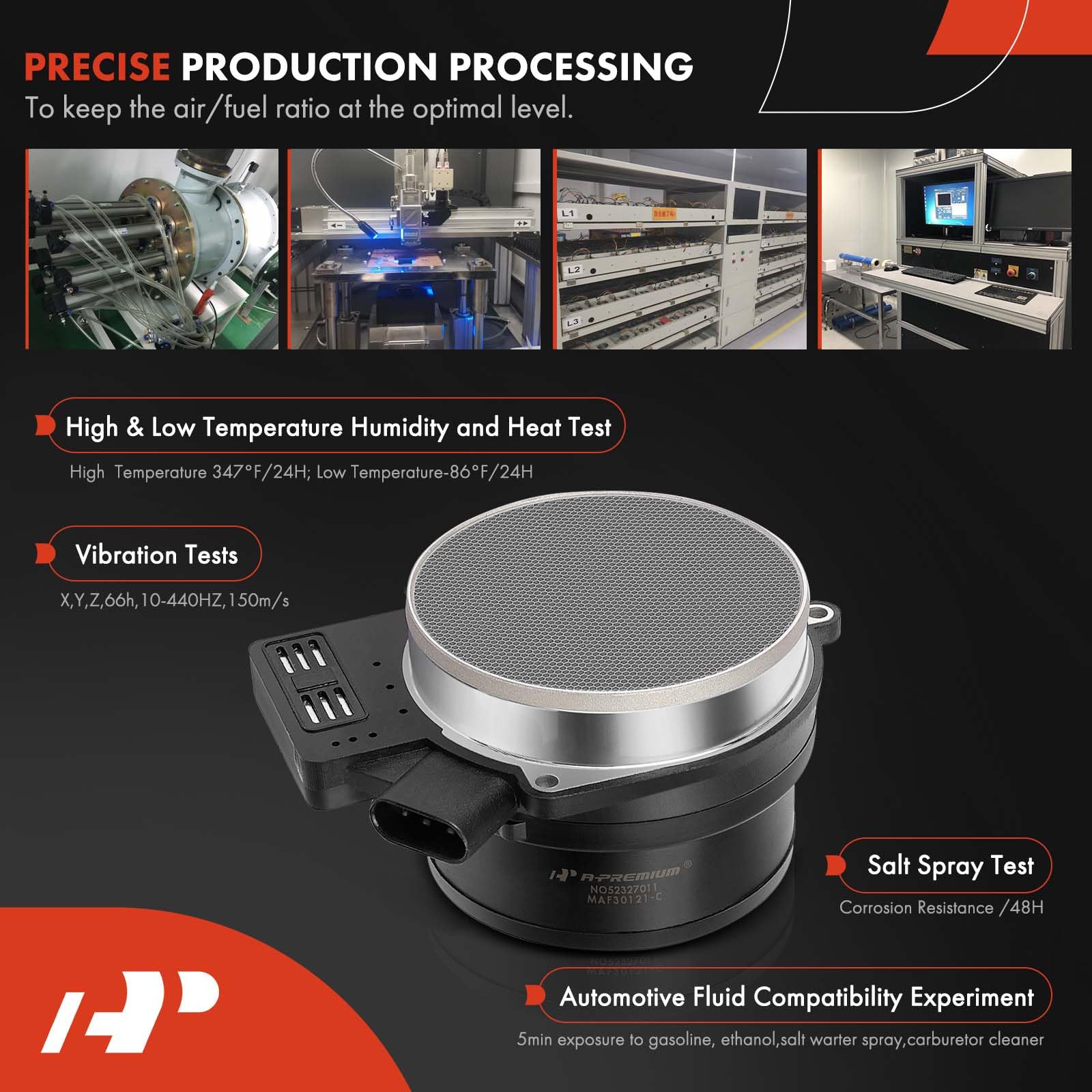 A-Premium Mass Air Flow Sensor Meter Maf 25318411-6,8Cyl, 4.0 4.2 4.3 4.6 4.8 5.3 5.7 6.0 6.2 6.6 8.1L - Compatible With Chevy,