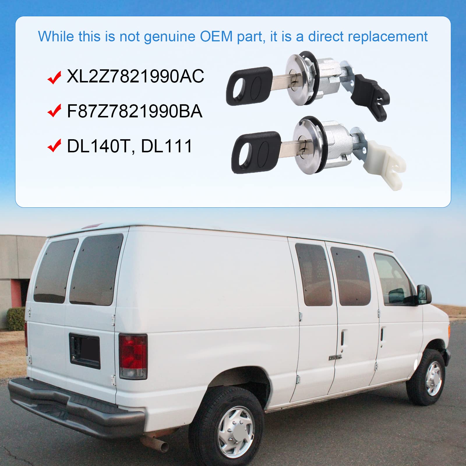 Dicmic Door Lock Cylinder With Key For 1997-2006 Ford E150 E250 E350 F150 F250 F350 Explorer Ranger Replace# Xl2Z7821990Ac, F87Z