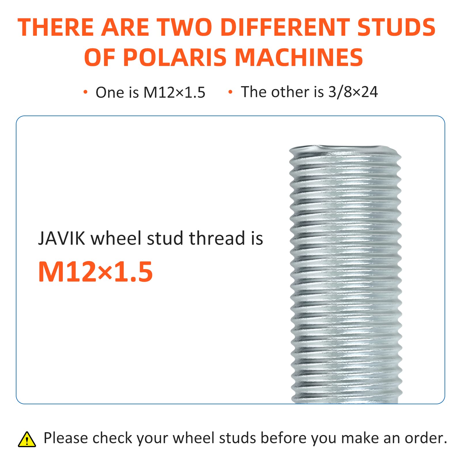 Wheel Studs 4 Pcs For Polaris Rzr-Xp-1000 Turbo/Pro/Rs1 General-Xp-1000 2014-2022