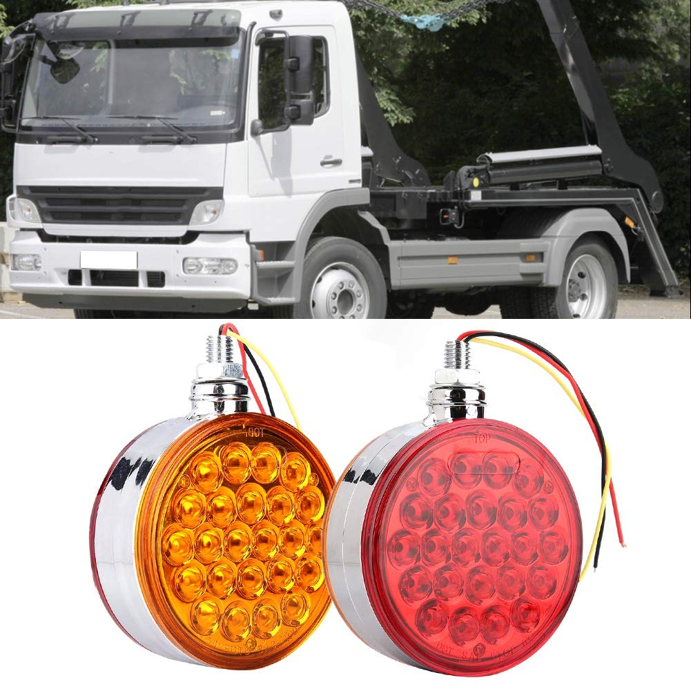 Led Marker Light,48Led Double Face Single Stud Mount Side Marker Reflective Sealed Light Waterproof For Trailer Truck