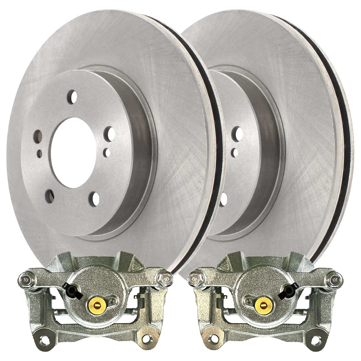 Autoshack Front Brake Calipers And Brake Rotors Kit Set Of 4 Driver And Passenger Side Replacement For 2003-2008 Toyota Corolla 2003-2008 Matrix 2003-2008 Pontiac Vibe 1.8L Awd Fwd Brkpkg850