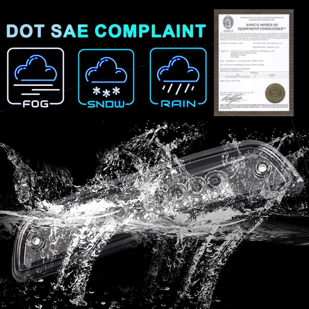 Cheda Third 3D Brake Lights Assembly Compatible With Toyota Tacoma 1995 1996 1997 1998 1999 2000 2001 2002 2003 2004 2005 2006 2