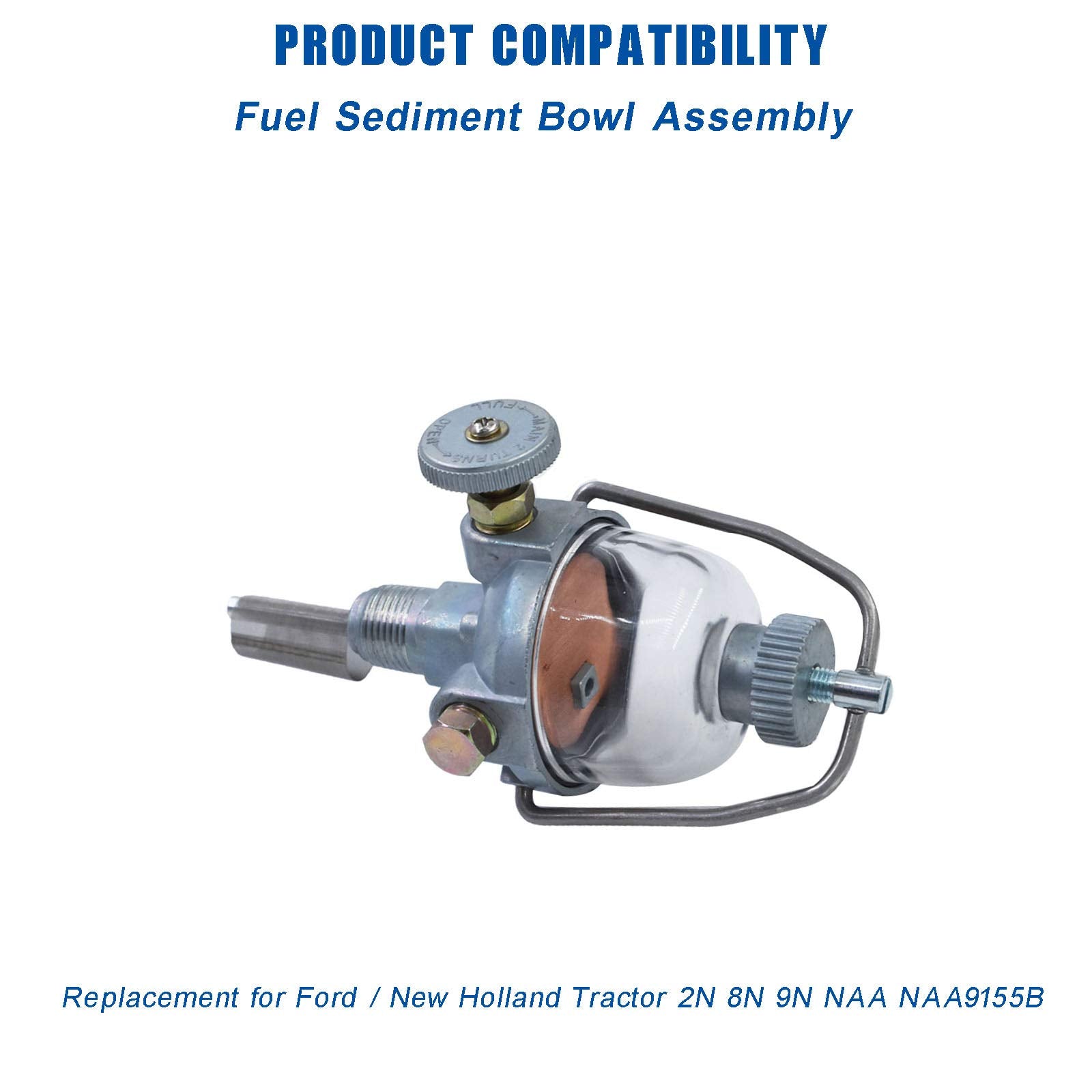 Autoparts Sediment Bowl Assembly Replacement For Ford Holland Tractor 2N 8N 9N Naa Naa9155B With Gasket