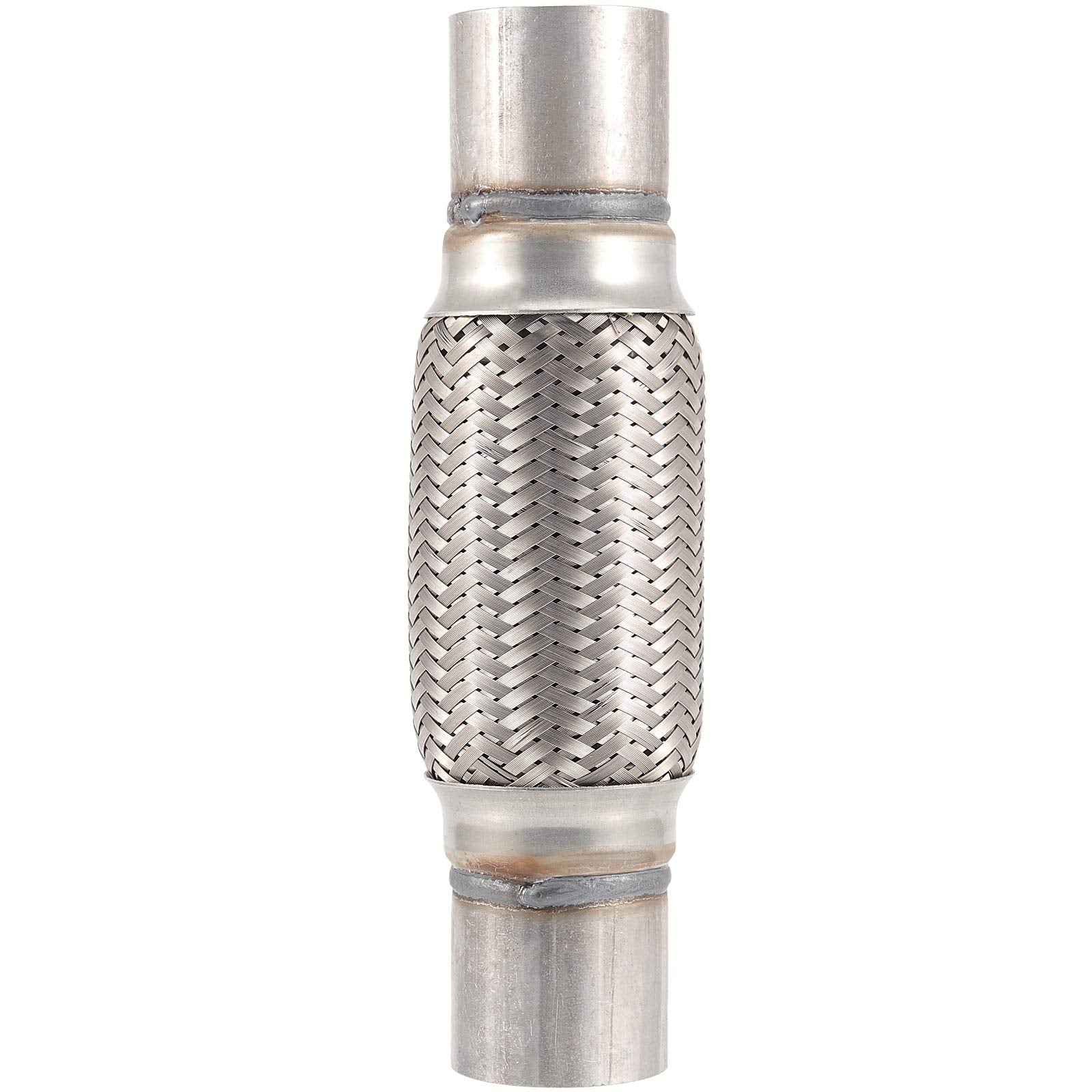 Zeonhak 4 Pack 2 X 6 Inches Stainless Steel Heavy Duty Exhaust Flex Pipe, Double Braid Exhaust Flex Tube, Overall Length 10 Inch