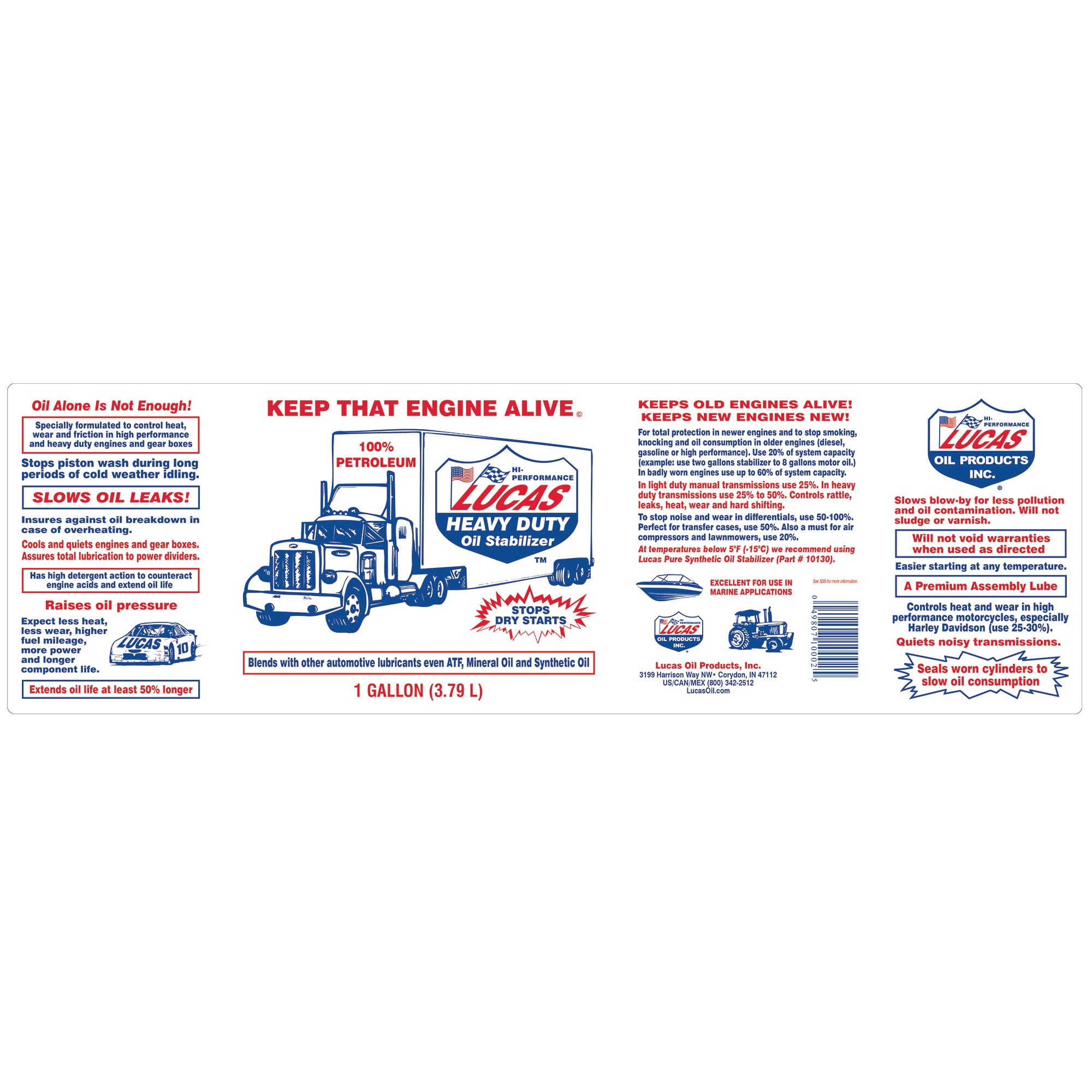 Lucas Oil 10002 Heavy Duty Oil Stabilizer - 1 Gallon (Pack Of 4)