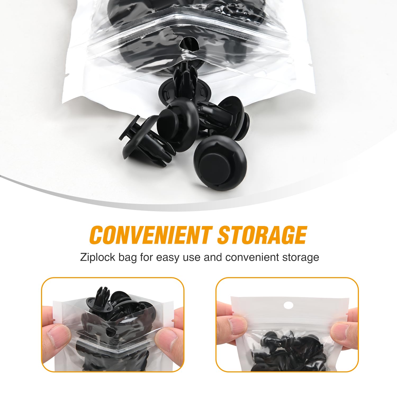 Gooacc 60Pcs Fender Liner Bumper Cover Splash Shield Hex Head Screw With Nylon U Nuts Push Bumper Fastener Rivet Clips For Faste