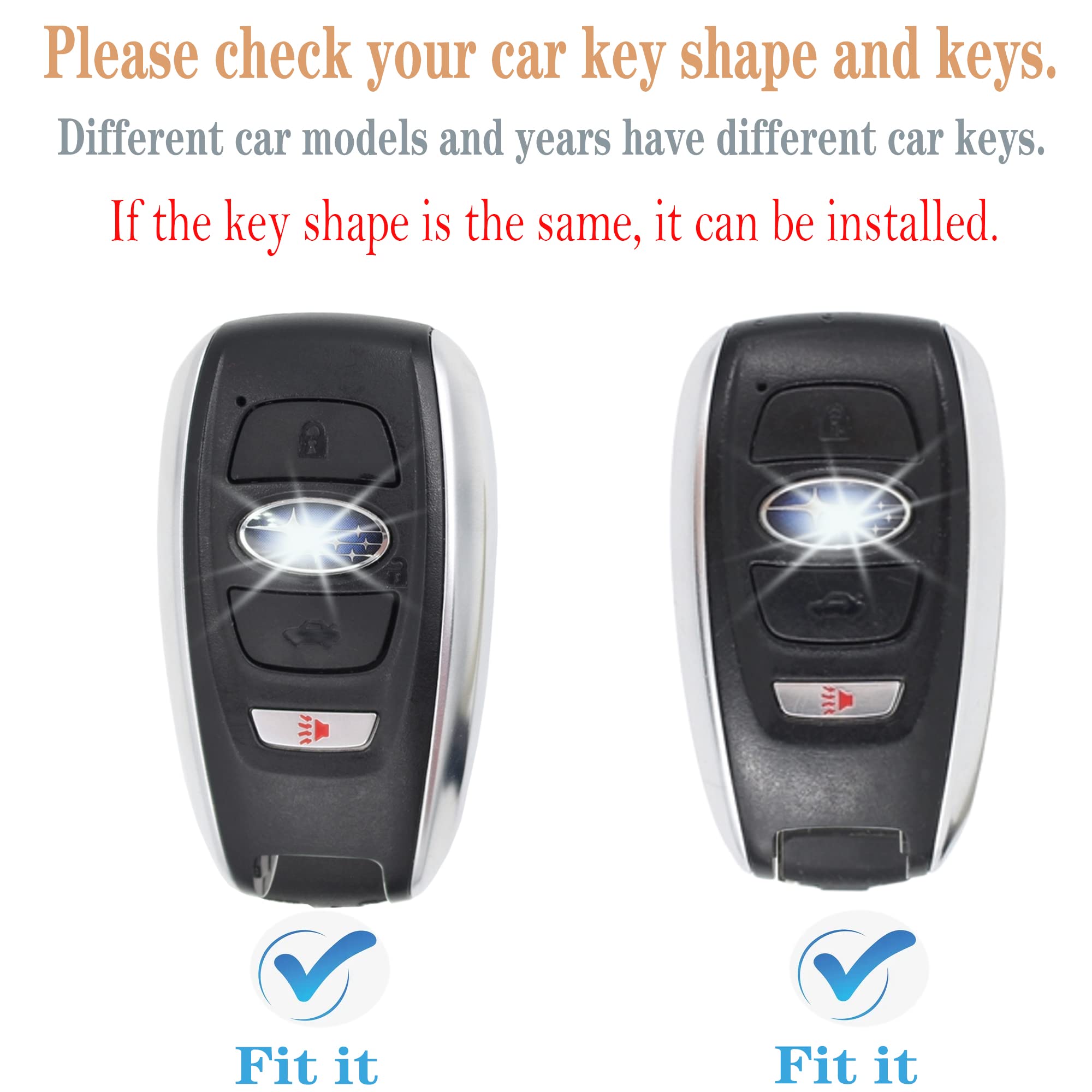 Kirsnda for Subaru Key fob Cover case with Keychain,Texture Soft TPU Key case/Skin,4-Buttons fit BRZ Legacy Outback Ascent Cross