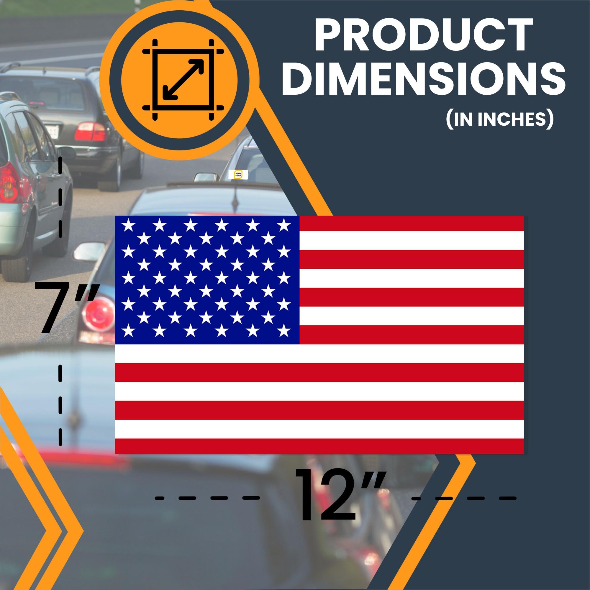 Magnet Me Up Patriotic American Flag Automotive Magnet - 7X12 Inches, Red White And Blue, Heavy-Duty Magnetic Vinyl For Car, Tru