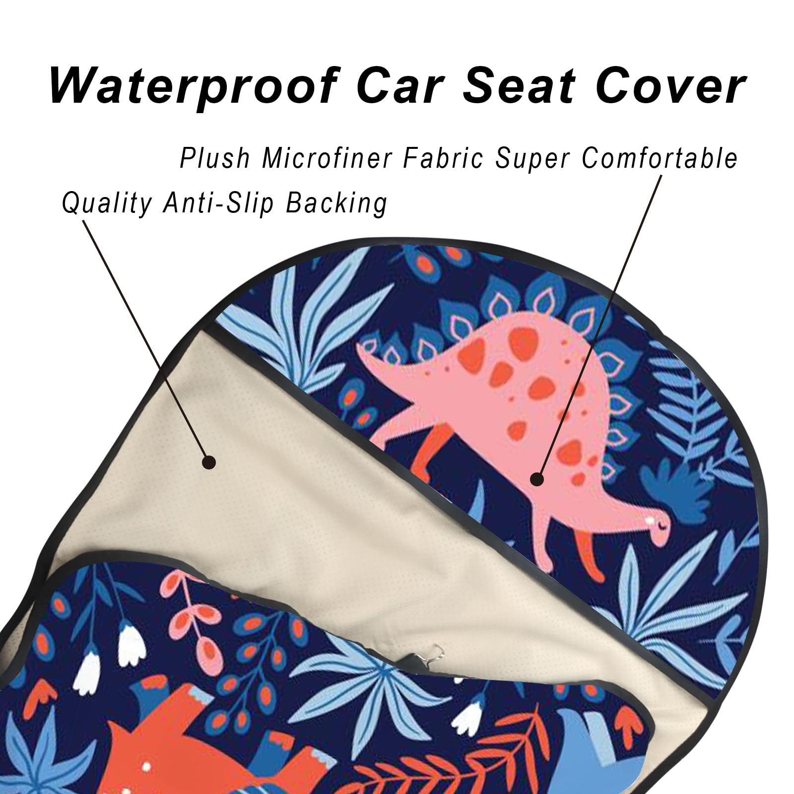 Loyagour Car Seat Cover Protector Front Seats,For Gym Workout,Running,Swimming,Beach And Hiking,Waterproof Sweat Towel Bucket Seat Covers For Trucks Suv Jeep (Dinosaur, 1Pcs)