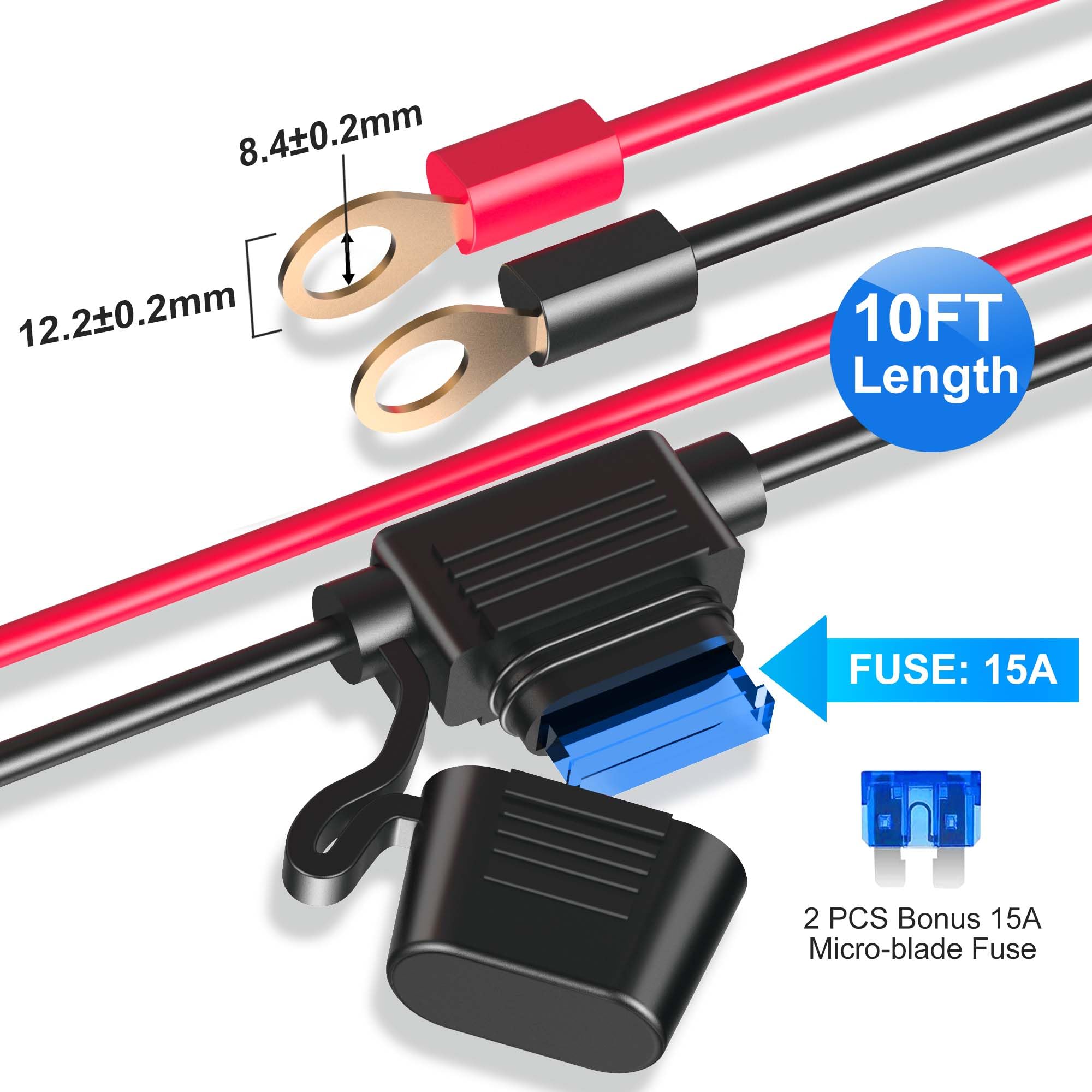 12V Socket Power Outlet, 10FT Cable 24V 216W Multi Port Outlet, 12 Volt Car Cigarette Lighter Adapter USB Charger Cigarette Ligh