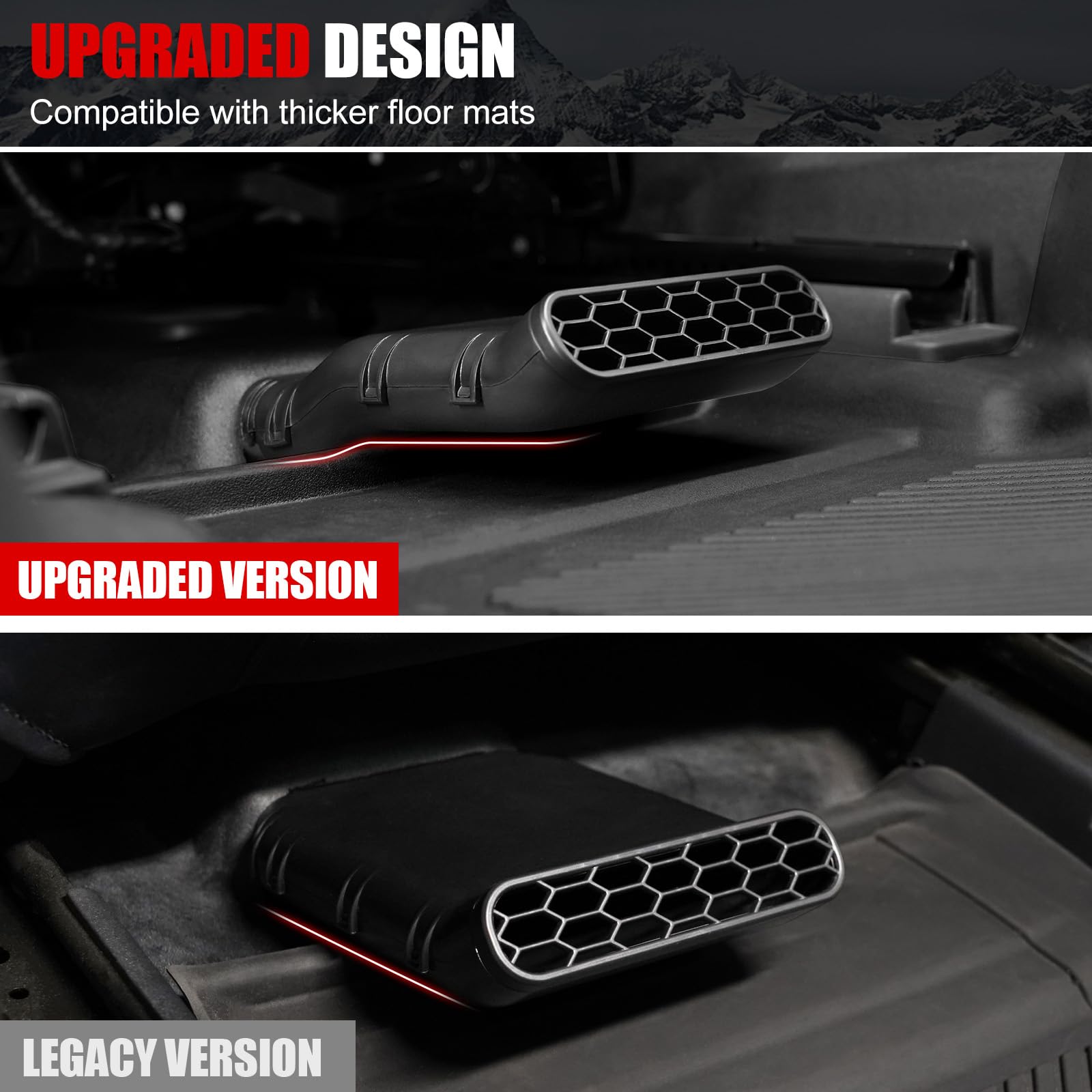 Mabett Under Seat Vent Deflectors for Ford Bronco 4-Door 2021-2024, Rear Air Conditioning Vent Directional, 2PCS