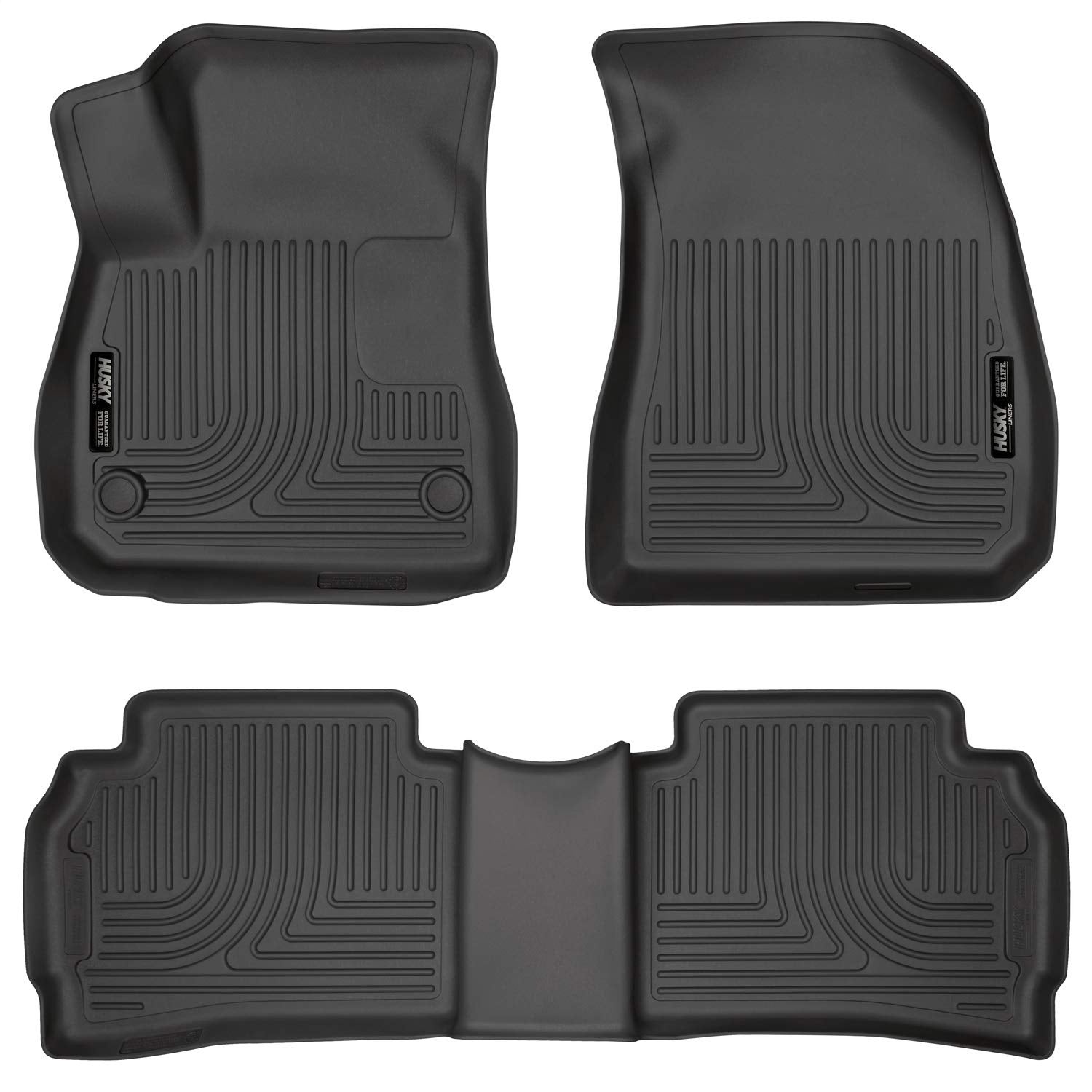 Husky Liners Weatherbeater Floor Mats | Fits 2016-2025 Chevrolet Malibu | Front & 2Nd Row, 3-Pc Black - 99191